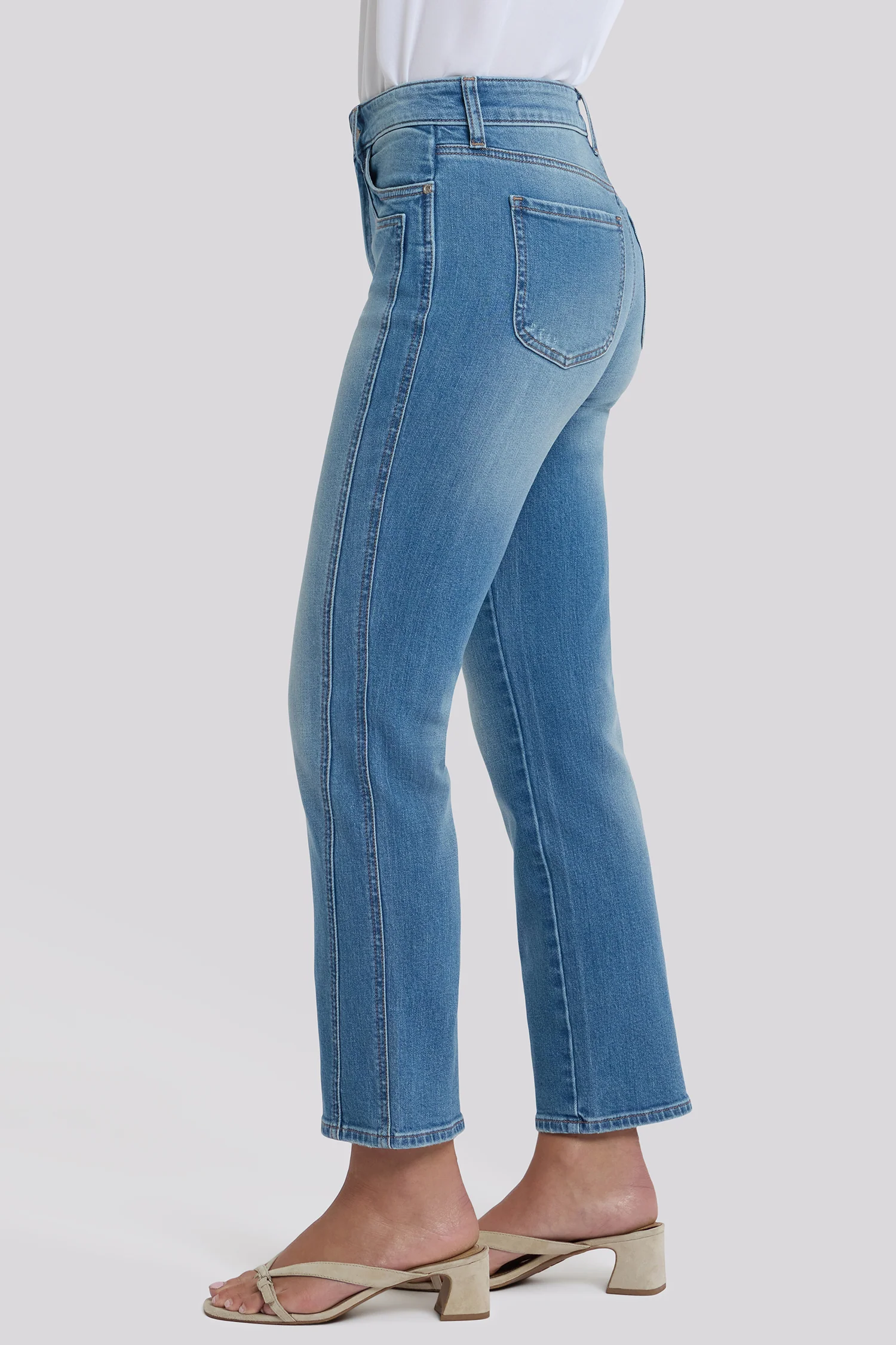 Marilyn Straight Ankle Jeans In Petite - Port Sea - Image 4