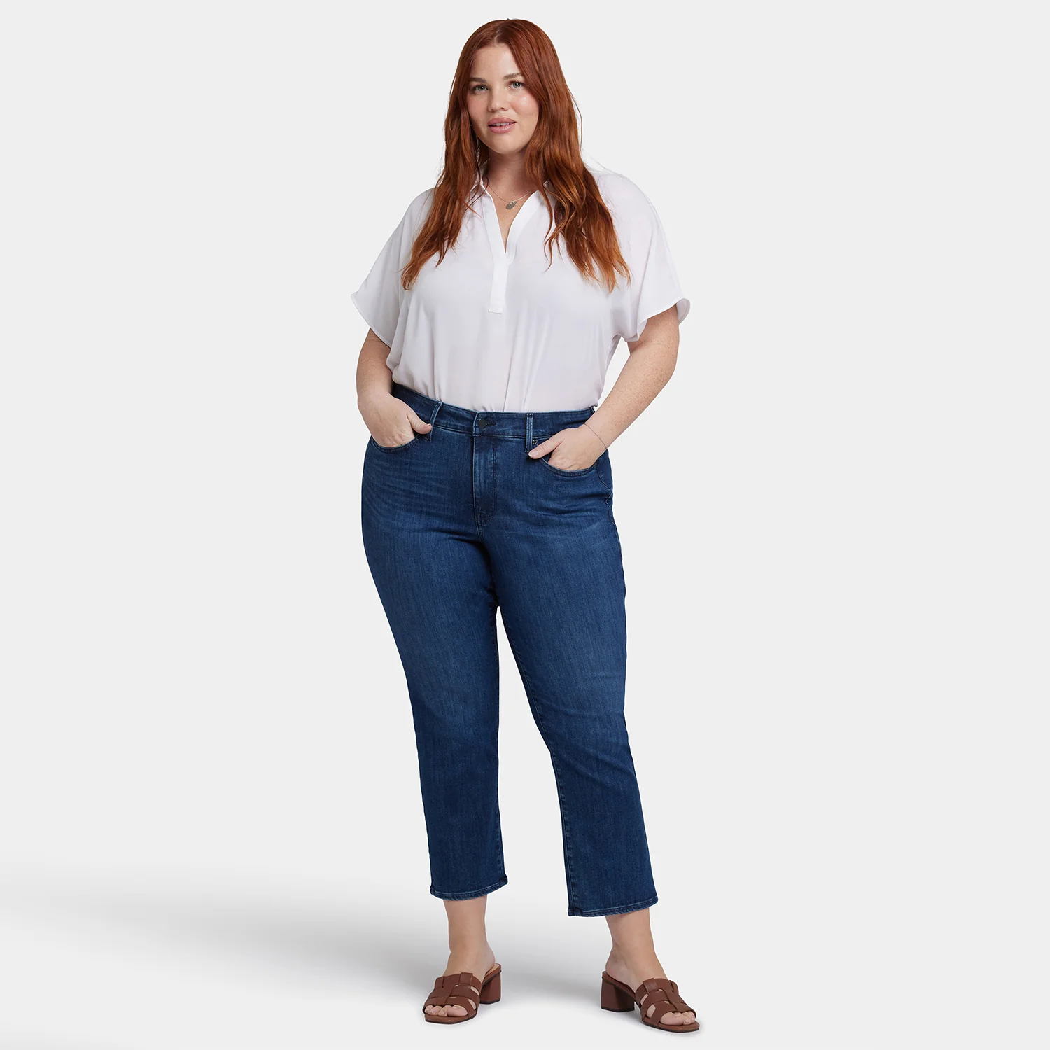 Marilyn Straight Ankle Jeans In Plus Size - Ibiza Blues - Image 6