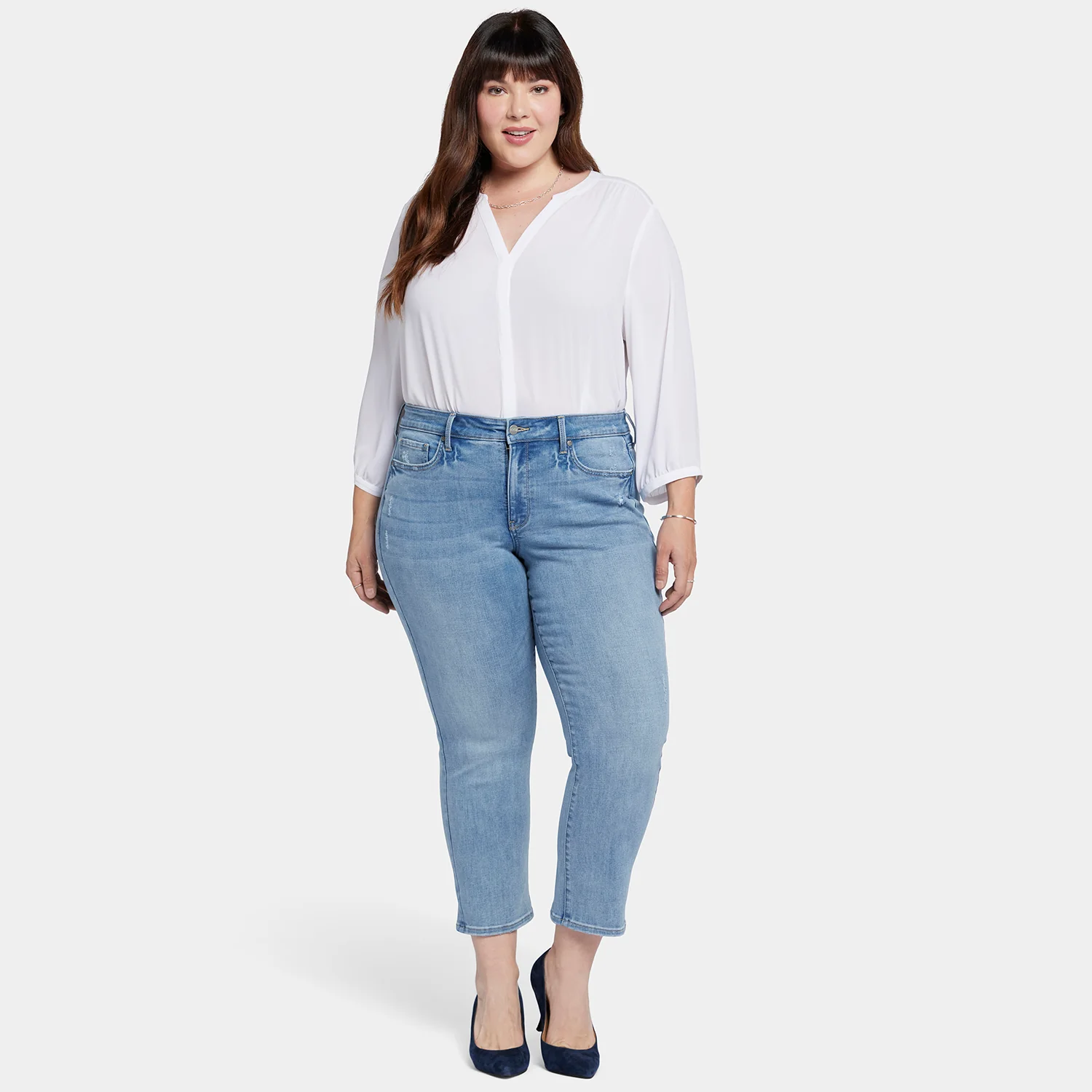 Marilyn Straight Ankle Jeans In Plus Size - Lakefront - Image 7