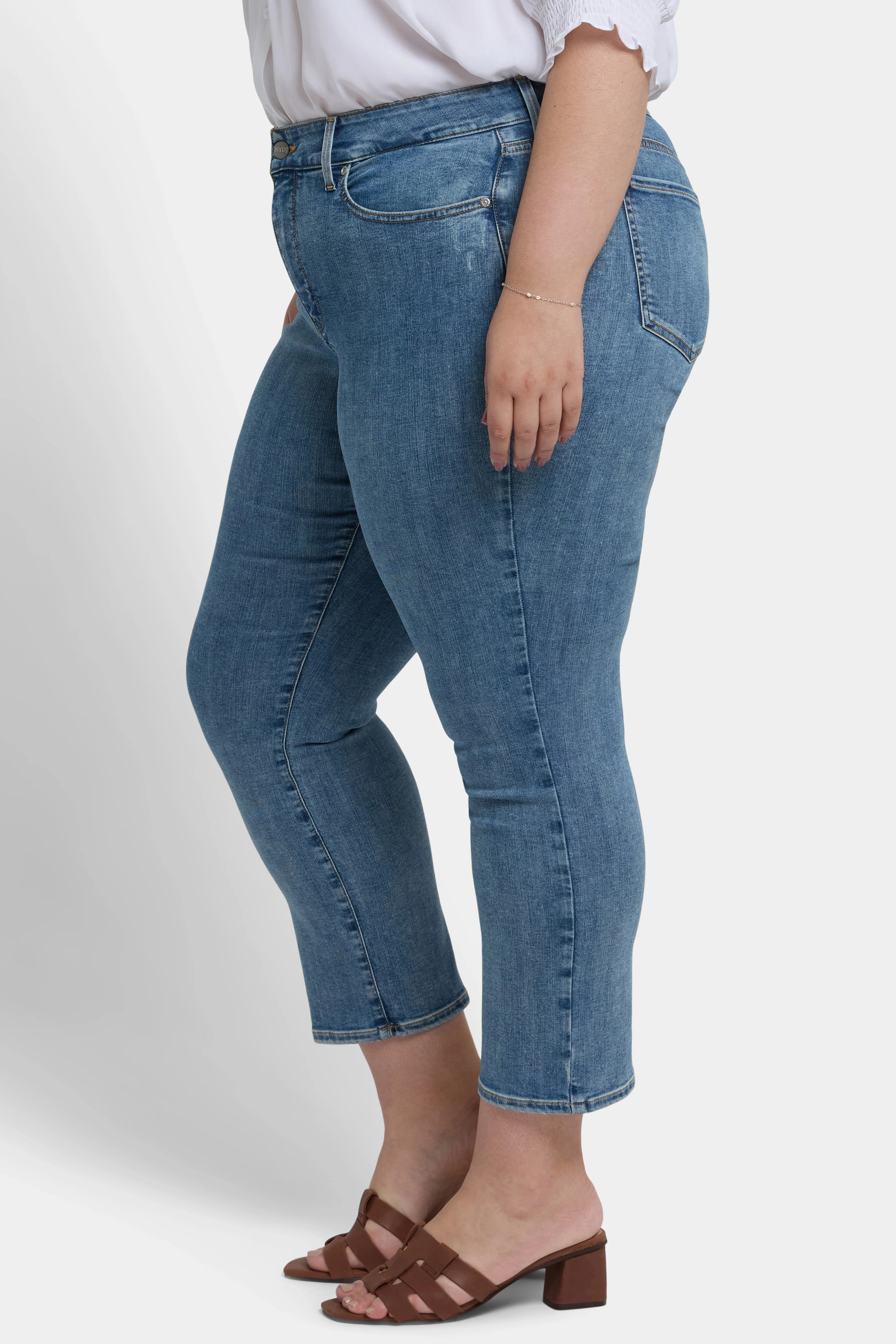 Marilyn Straight Ankle Jeans In Plus Size - Minorca Isle - Image 3