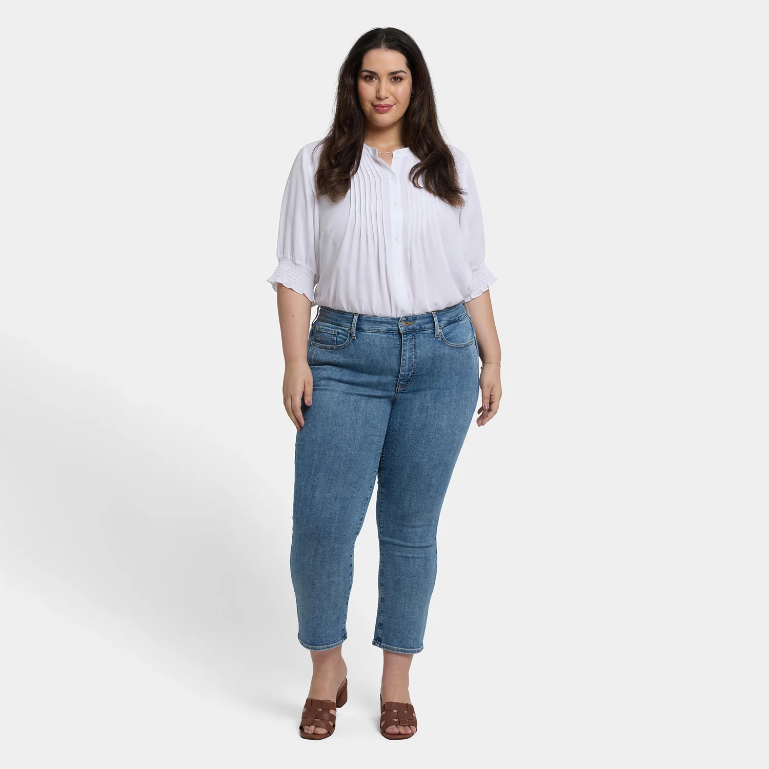 Marilyn Straight Ankle Jeans In Plus Size - Minorca Isle - Image 6