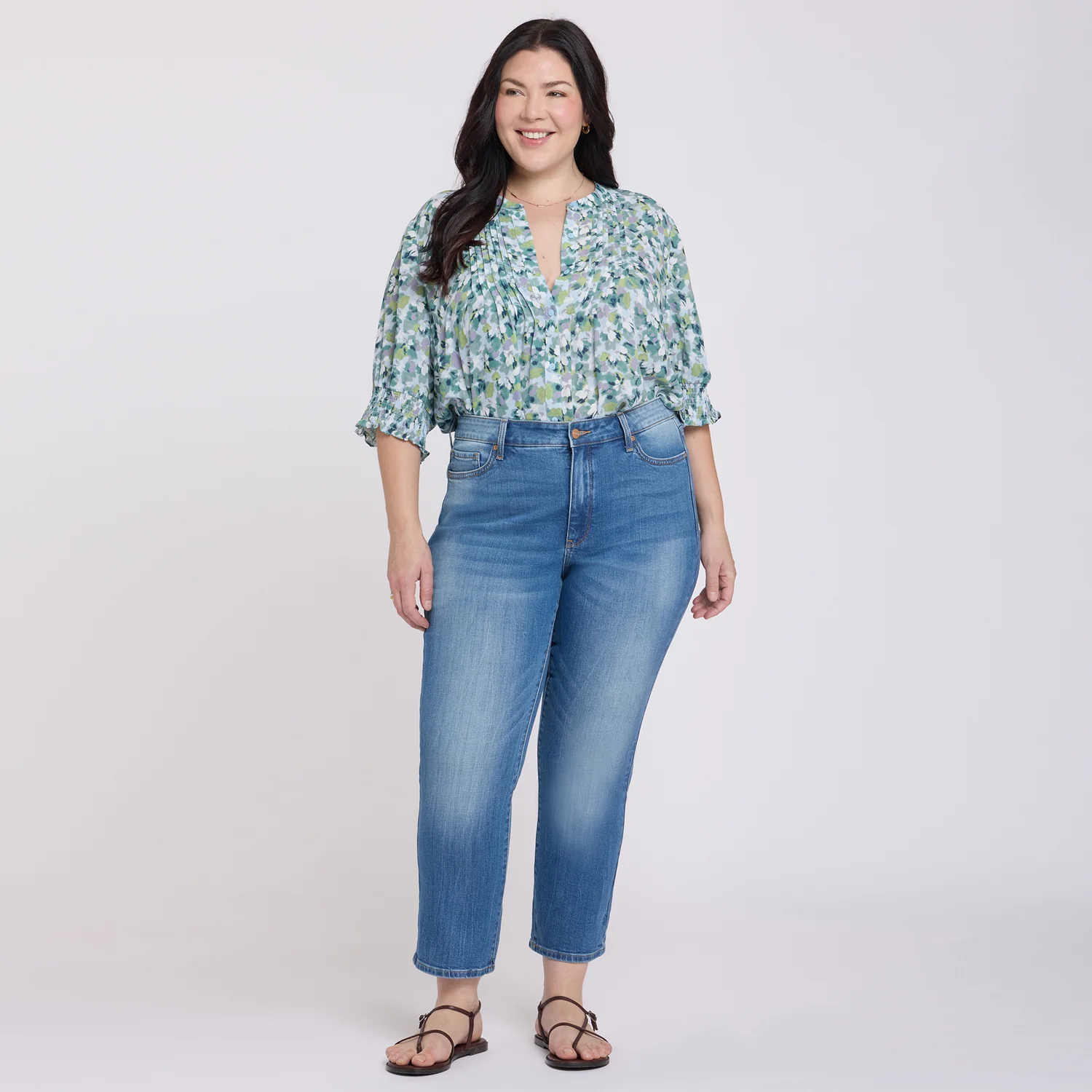 Marilyn Straight Ankle Jeans In Plus Size - Pacifica - Image 6