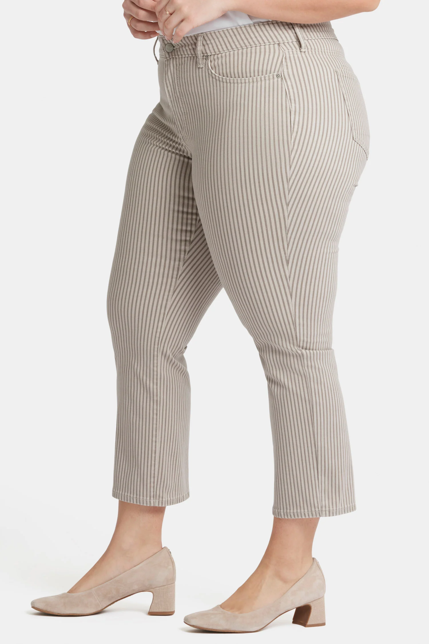 Marilyn Straight Ankle Jeans In Plus Size - Sandbar Stripe - Image 3