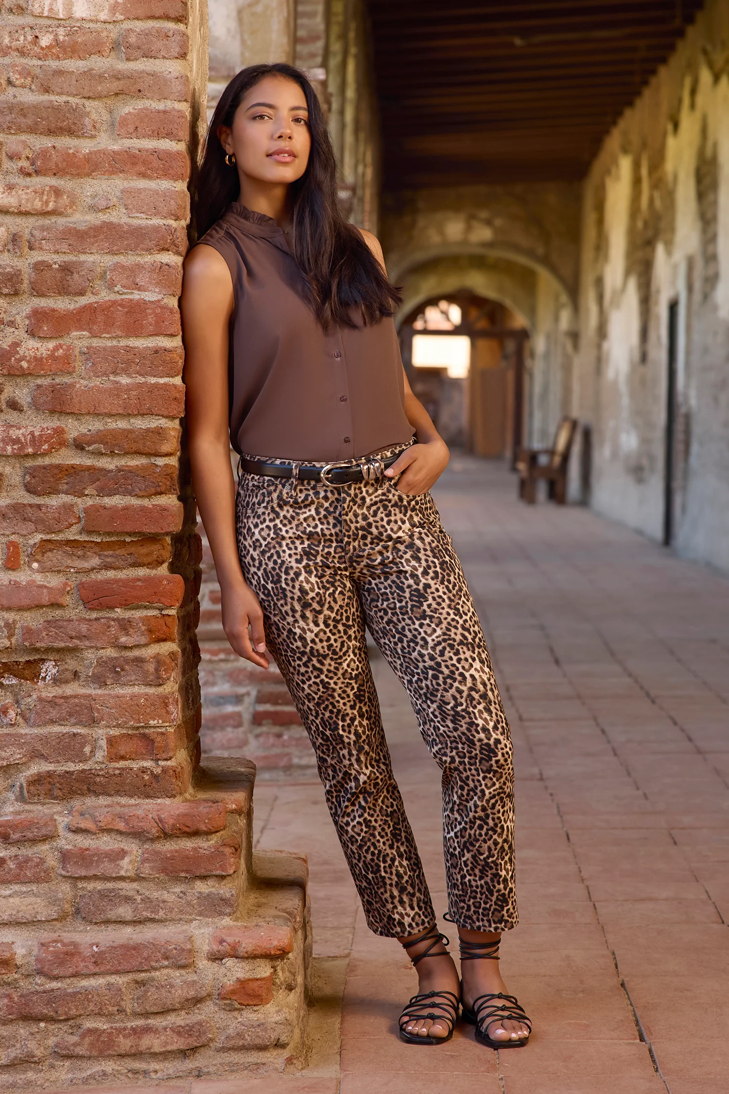 Marilyn Straight Ankle Jeans - Savanna Leopard - Image 2