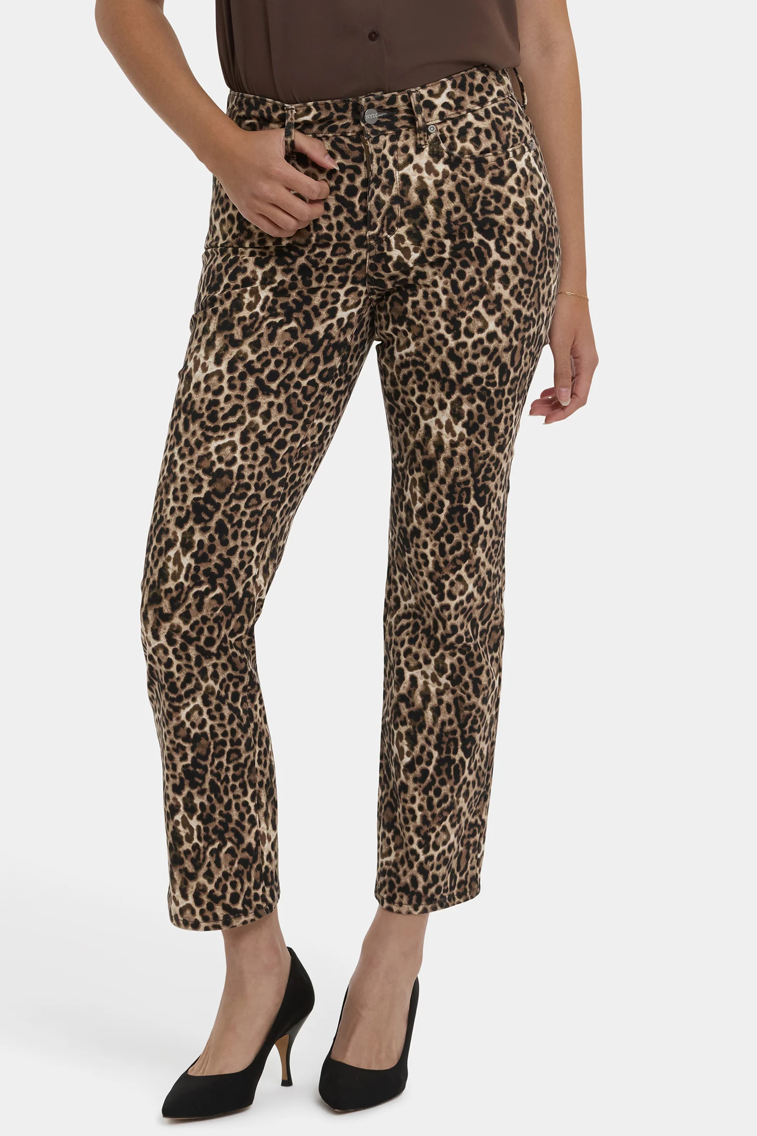 Marilyn Straight Ankle Jeans - Savanna Leopard - Image 4