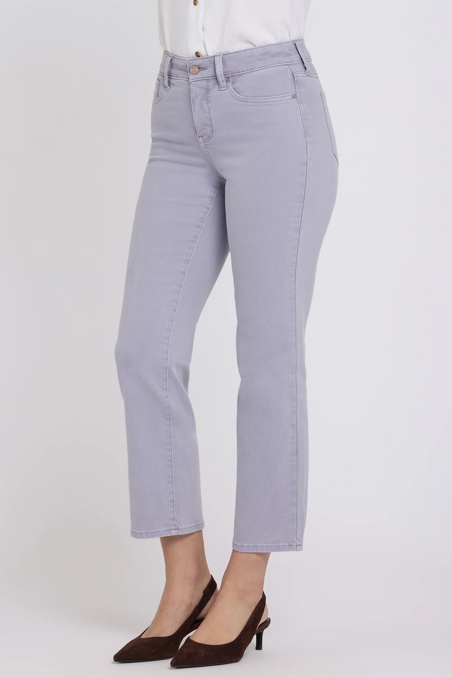 Marilyn Straight Ankle Jeans - Vintage Lavender - Image 3