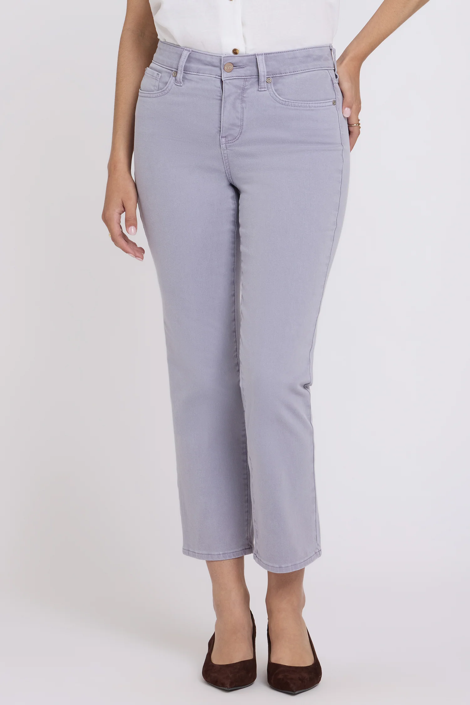 Marilyn Straight Ankle Jeans - Vintage Lavender - Image 4