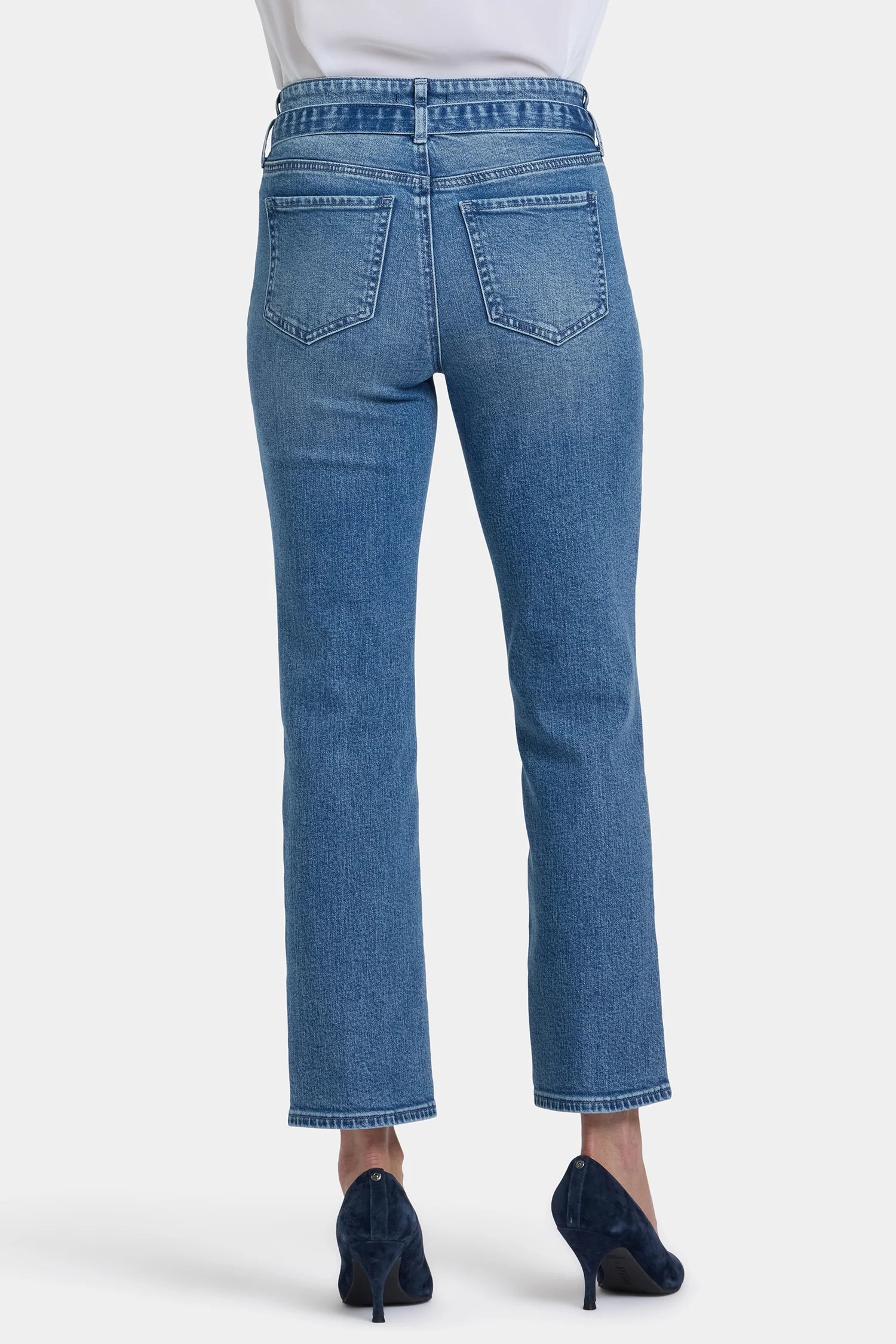 Marilyn Straight Ankle Jeans - Washed Crystal - Image 3