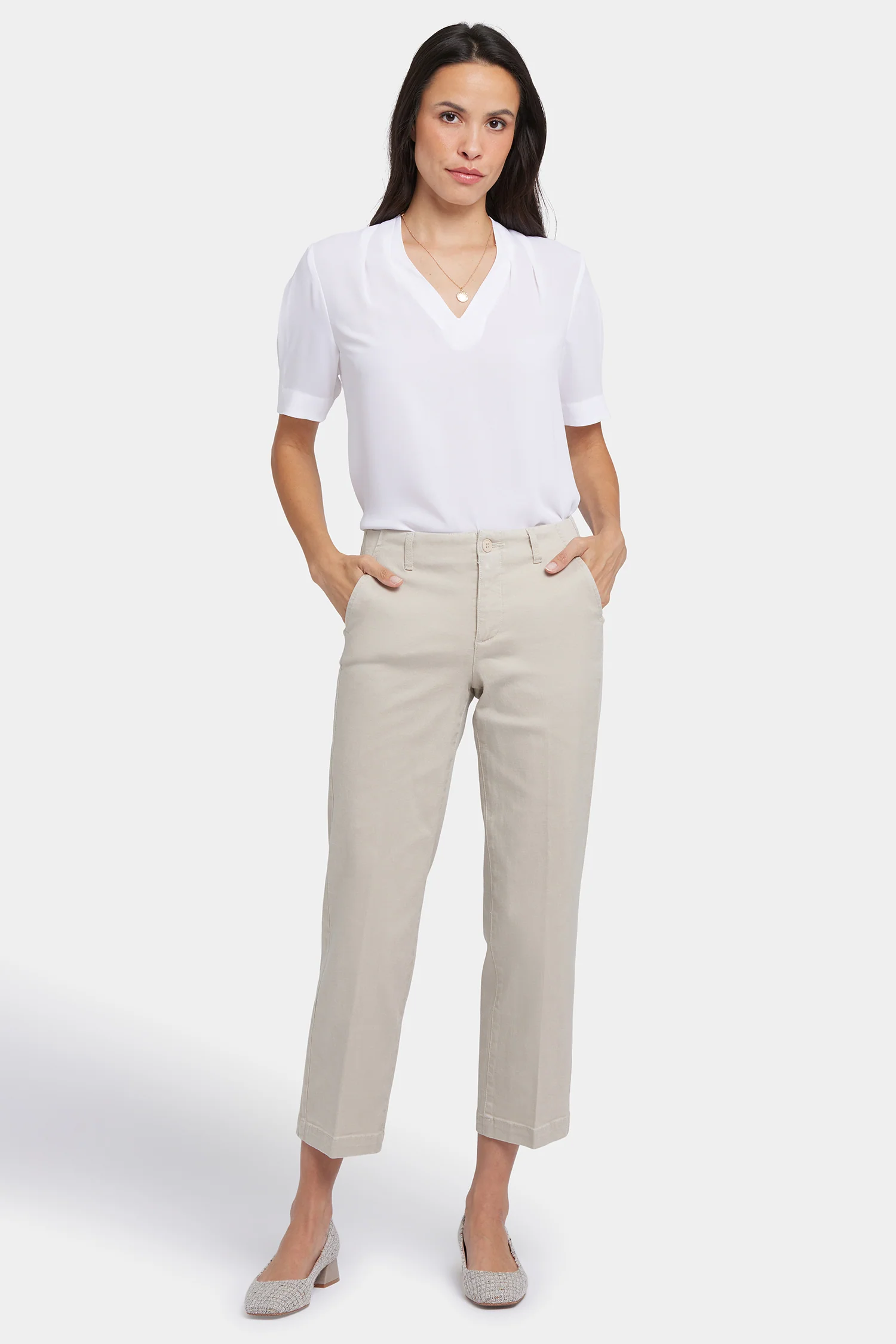 Marilyn Straight Ankle Pants - Feather - Image 4