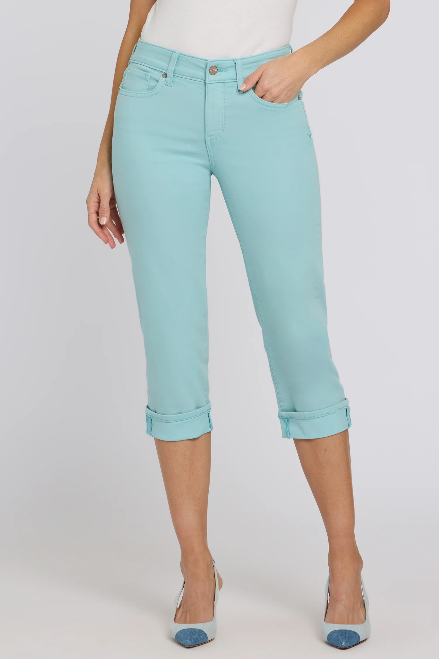 Marilyn Straight Crop Jeans - Aqua Haze - Image 5