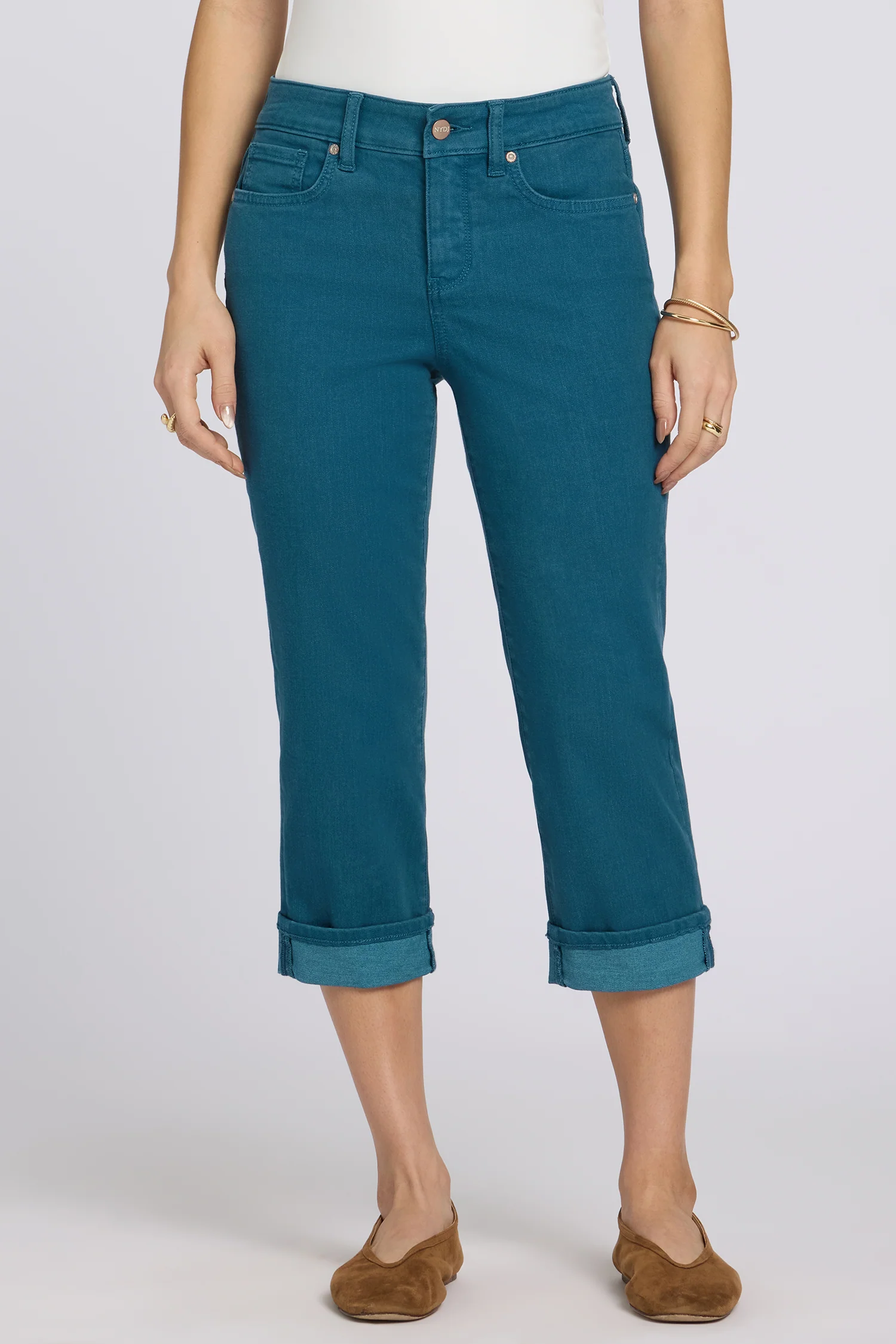 Marilyn Straight Crop Jeans - Blue Lake - Image 4