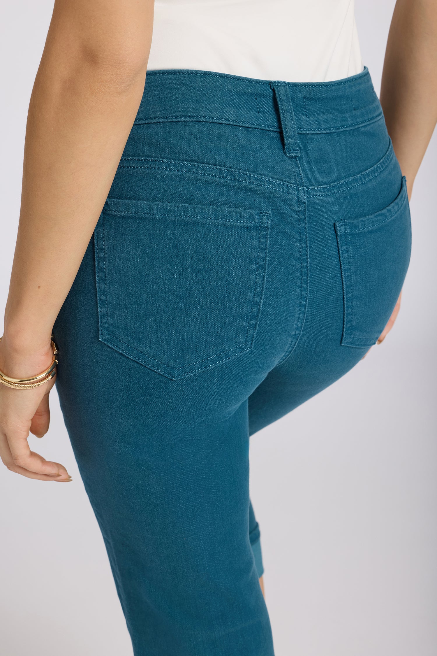 Marilyn Straight Crop Jeans - Blue Lake - Image 5