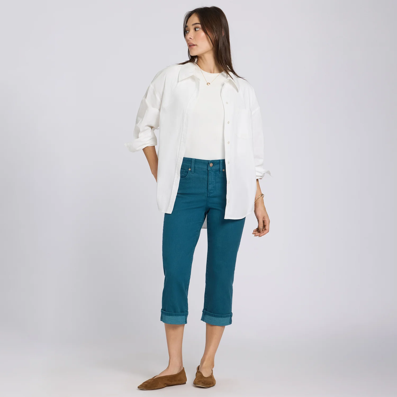 Marilyn Straight Crop Jeans - Blue Lake - Image 6