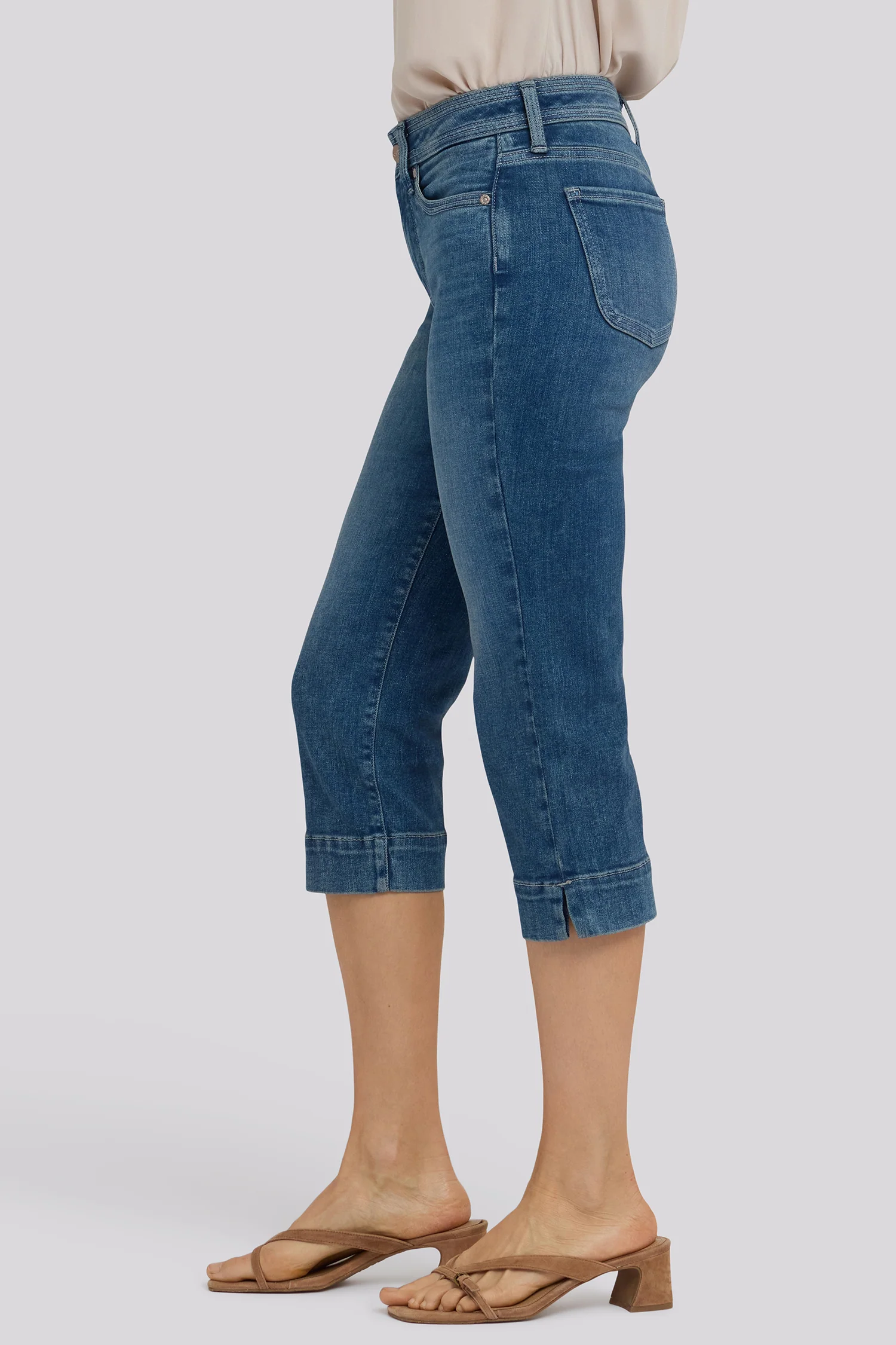 Marilyn Straight Crop Jeans In Petite - Breezy Palms - Image 3