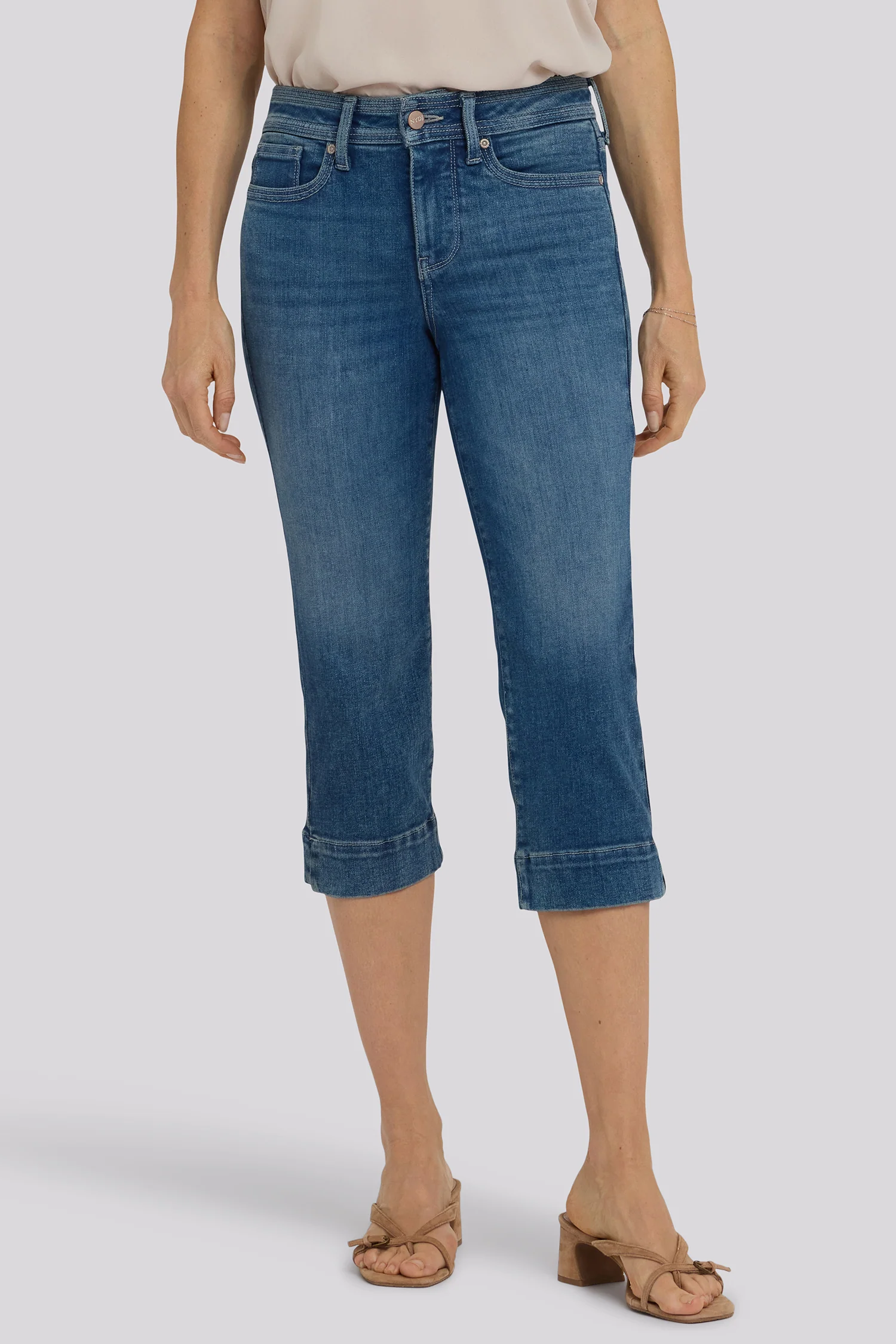 Marilyn Straight Crop Jeans In Petite - Breezy Palms - Image 4