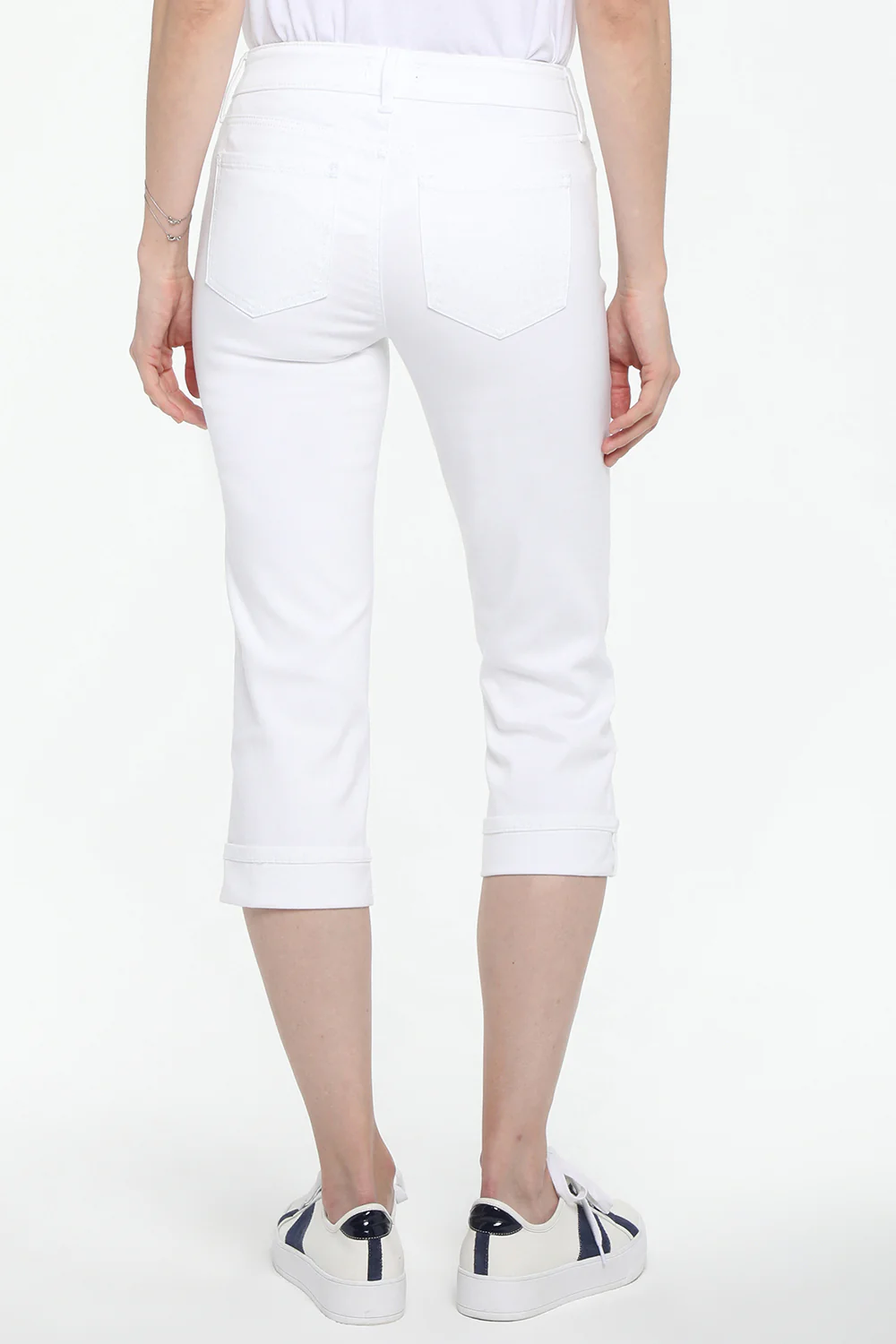 Marilyn Straight Crop Jeans In Petite - Optic White - Image 2