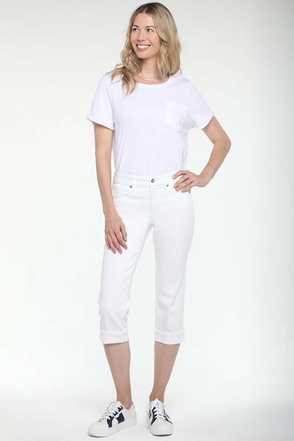 Marilyn Straight Crop Jeans In Petite - Optic White - Image 4