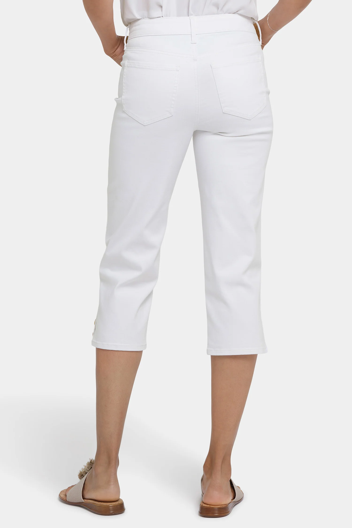 Marilyn Straight Crop Jeans In Petite - Optic White - Image 2