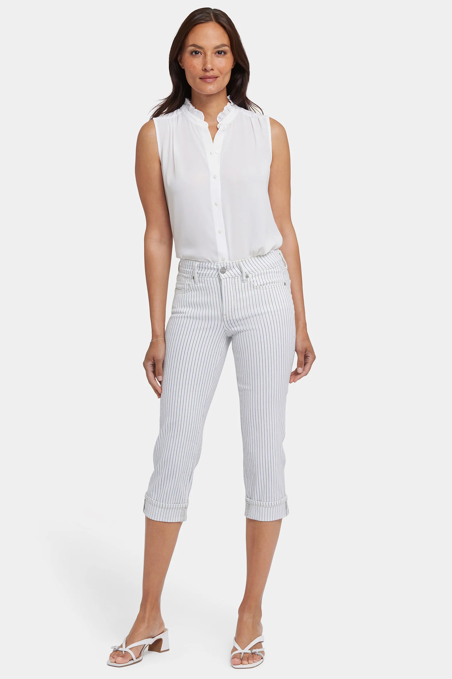 Marilyn Straight Crop Jeans In Petite - Palencia Stripe - Image 4