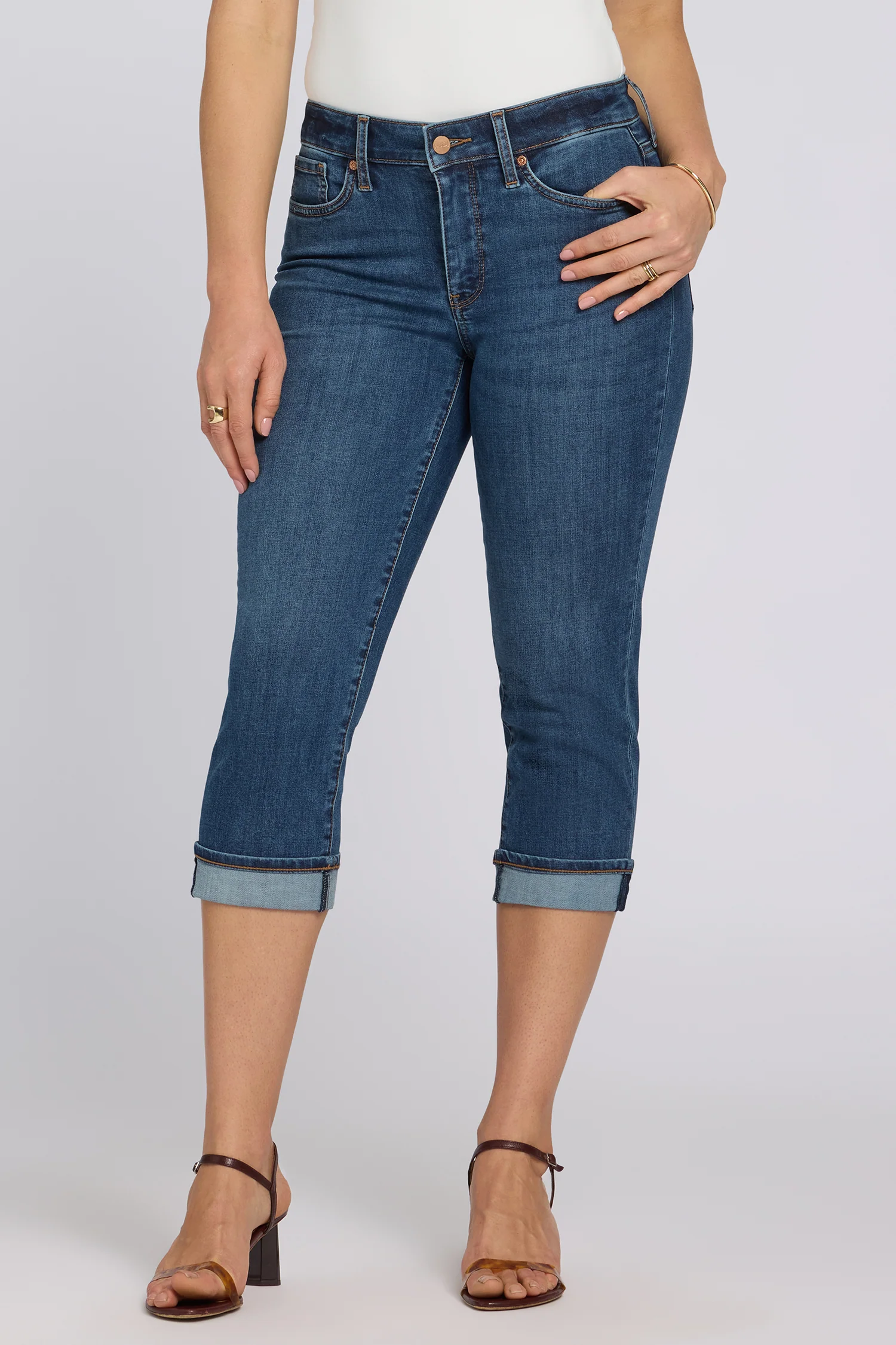Marilyn Straight Crop Jeans In Petite - Sunset Villa - Image 5