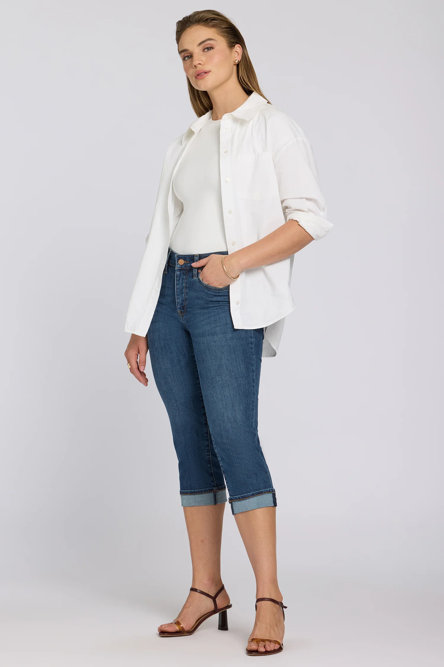 Marilyn Straight Crop Jeans In Petite - Sunset Villa - Image 6