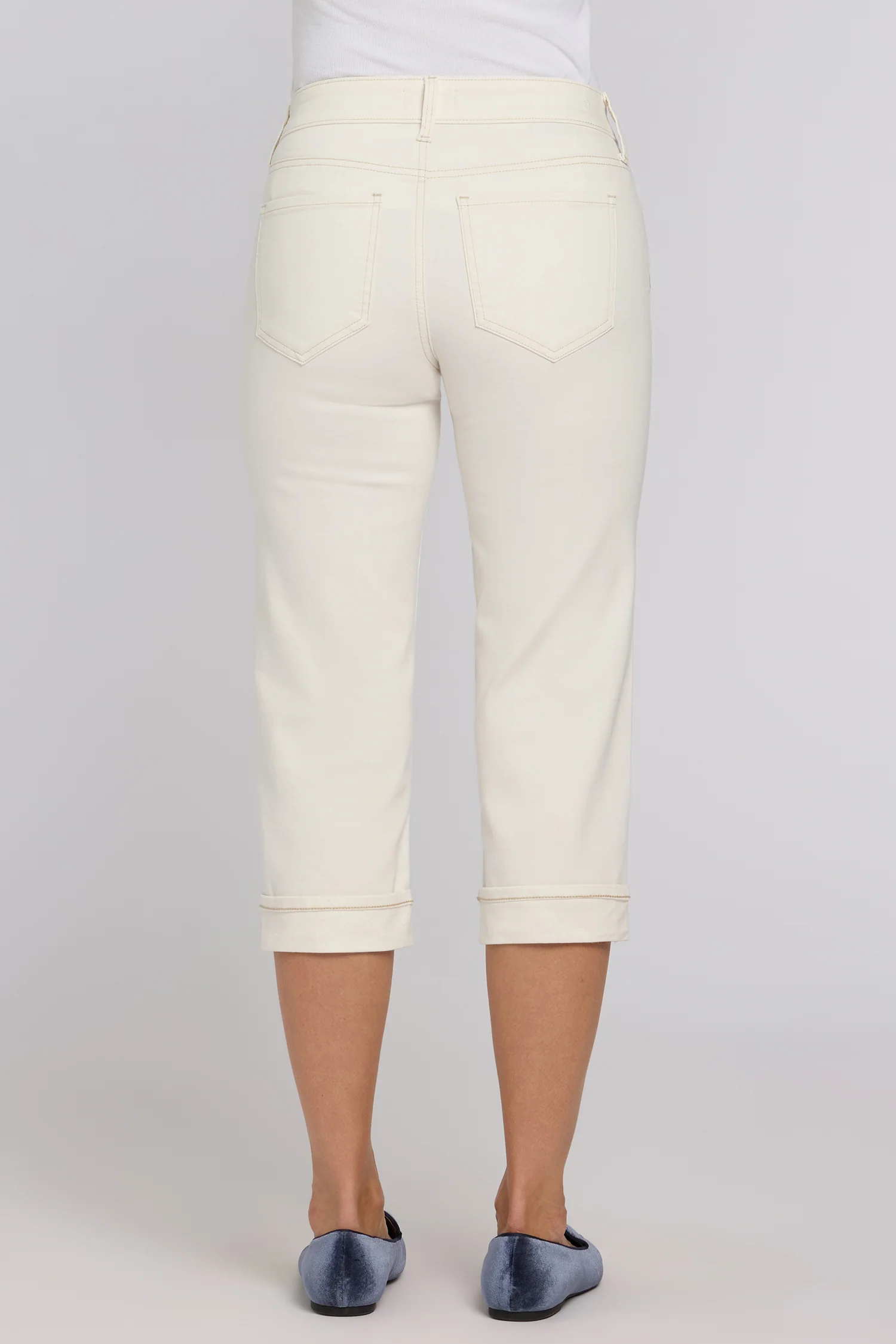 Marilyn Straight Crop Jeans In Petite - Vintage White - Image 3