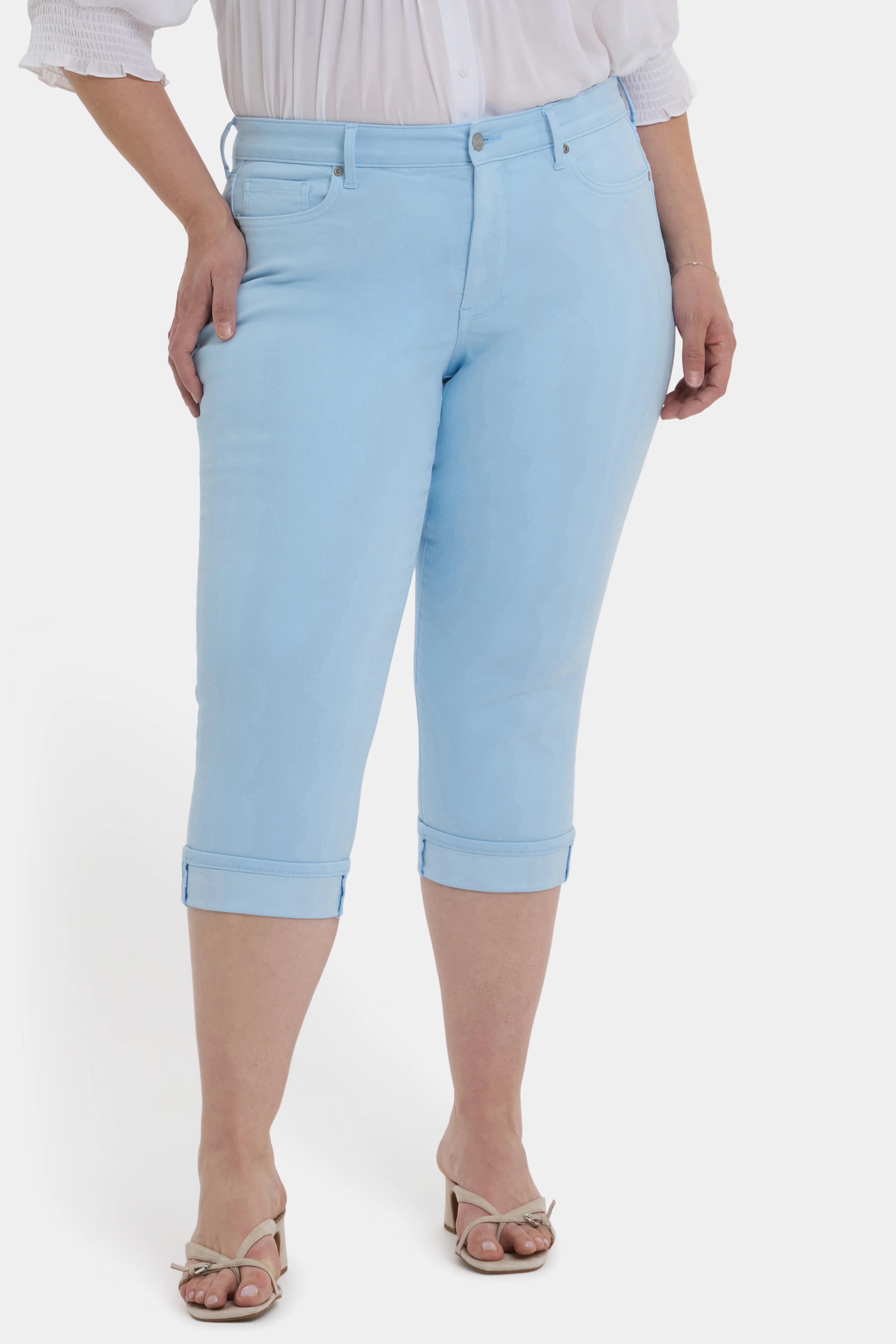 Marilyn Straight Crop Jeans In Plus Size - Aquatic - Image 4