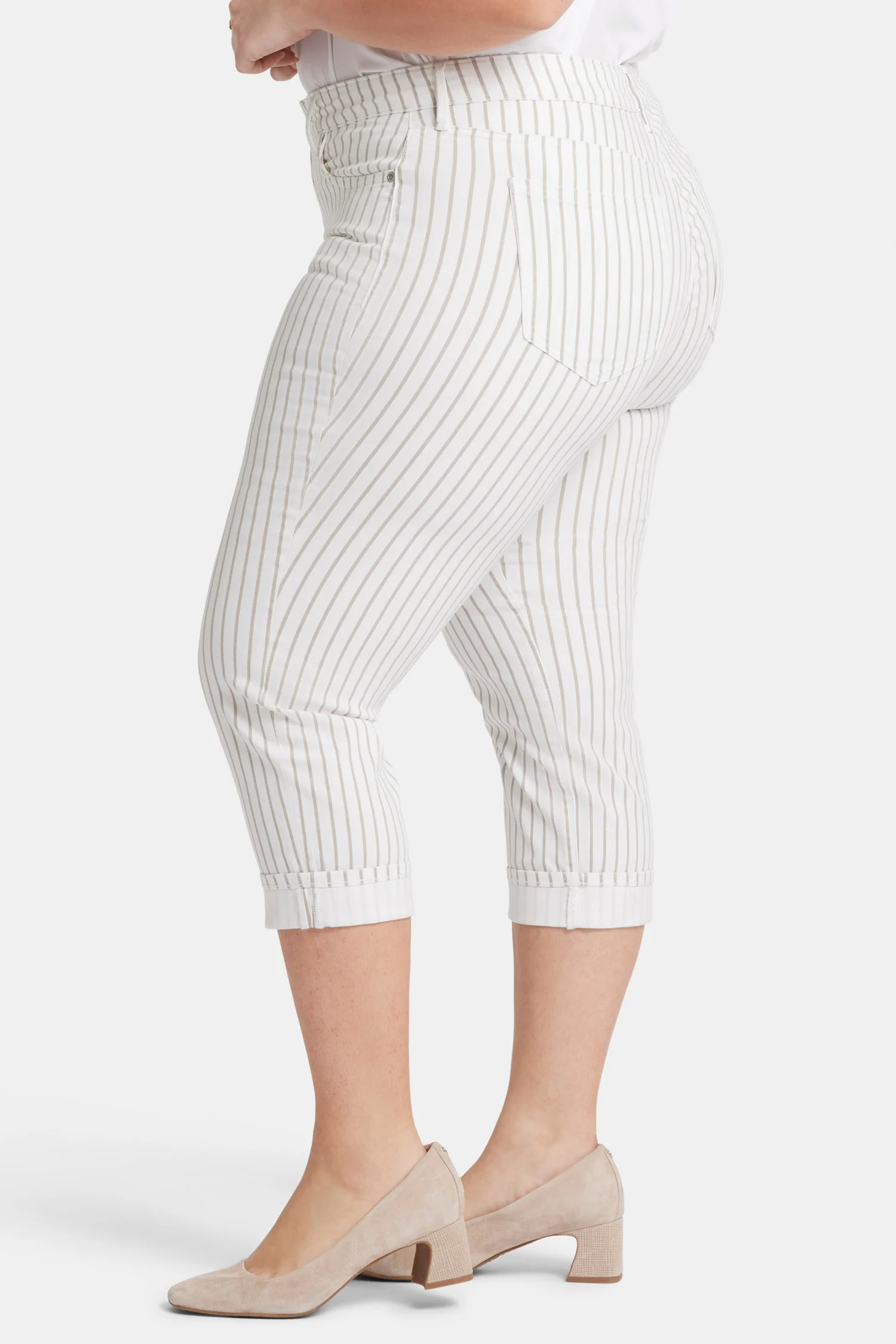 Marilyn Straight Crop Jeans In Plus Size - Beach Cruise Stripe - Image 3