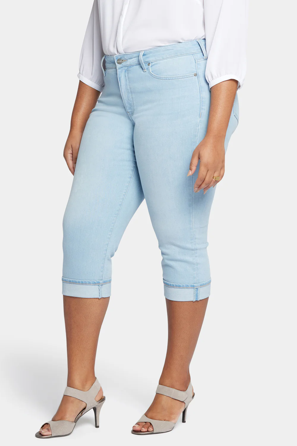 Marilyn Straight Crop Jeans In Plus Size - Brightside - Image 3