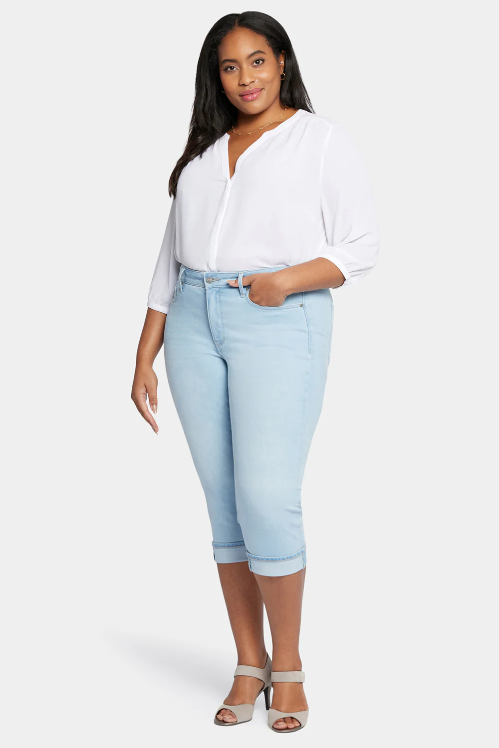 Marilyn Straight Crop Jeans In Plus Size - Brightside - Image 4