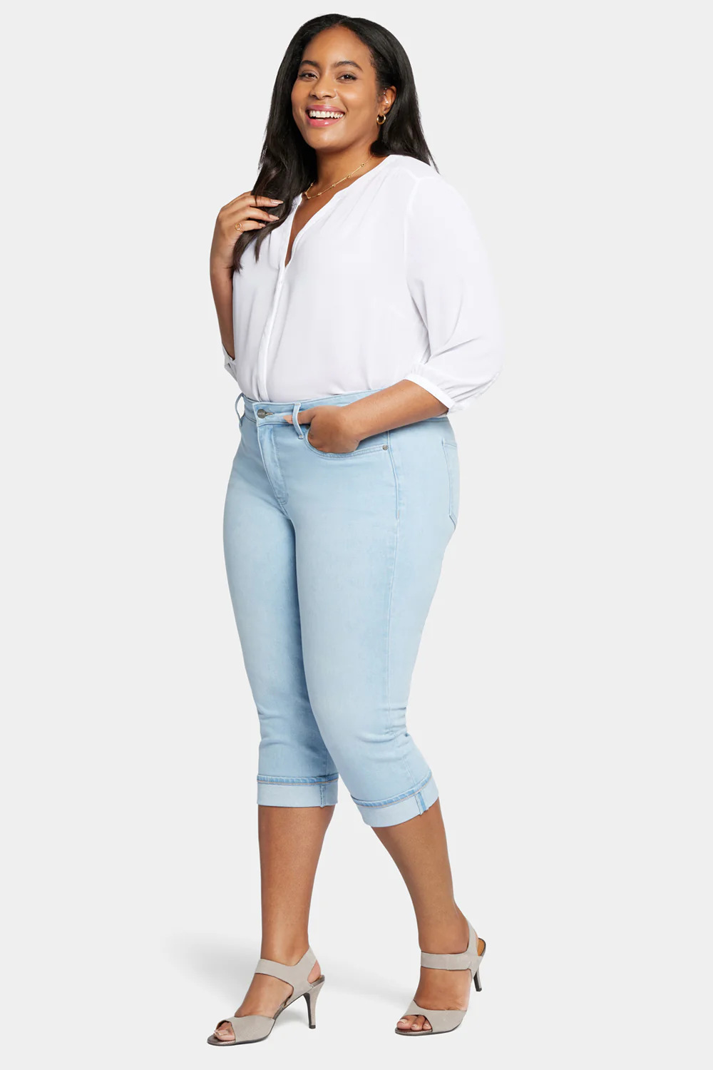 Marilyn Straight Crop Jeans In Plus Size - Brightside - Image 5