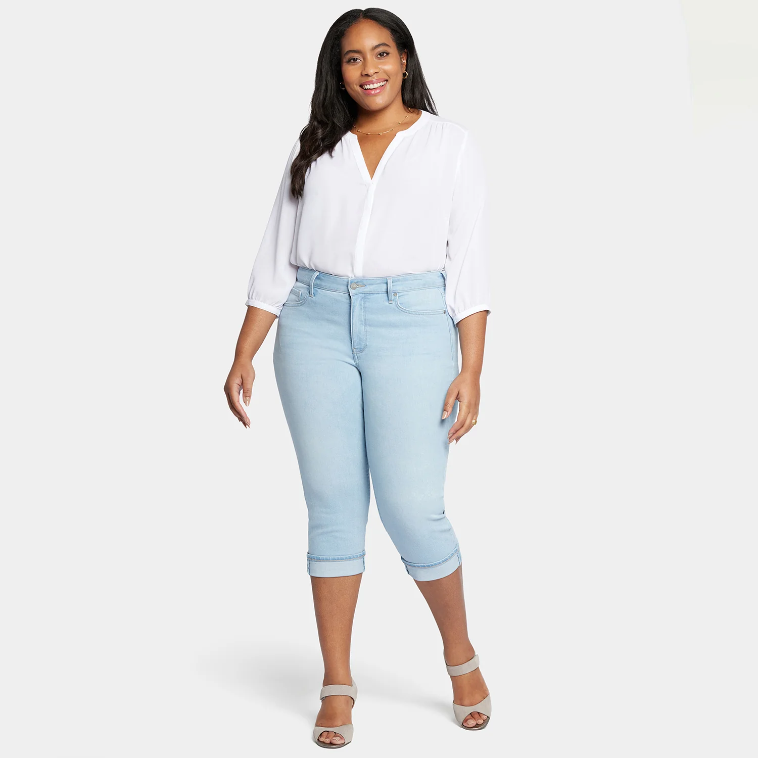Marilyn Straight Crop Jeans In Plus Size - Brightside - Image 7