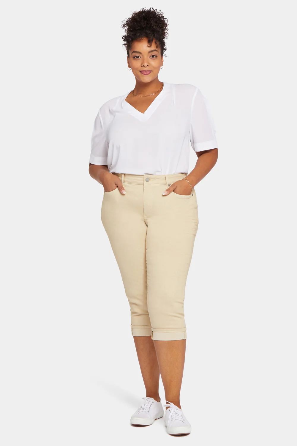 Marilyn Straight Crop Jeans In Plus Size - Butter - Image 4
