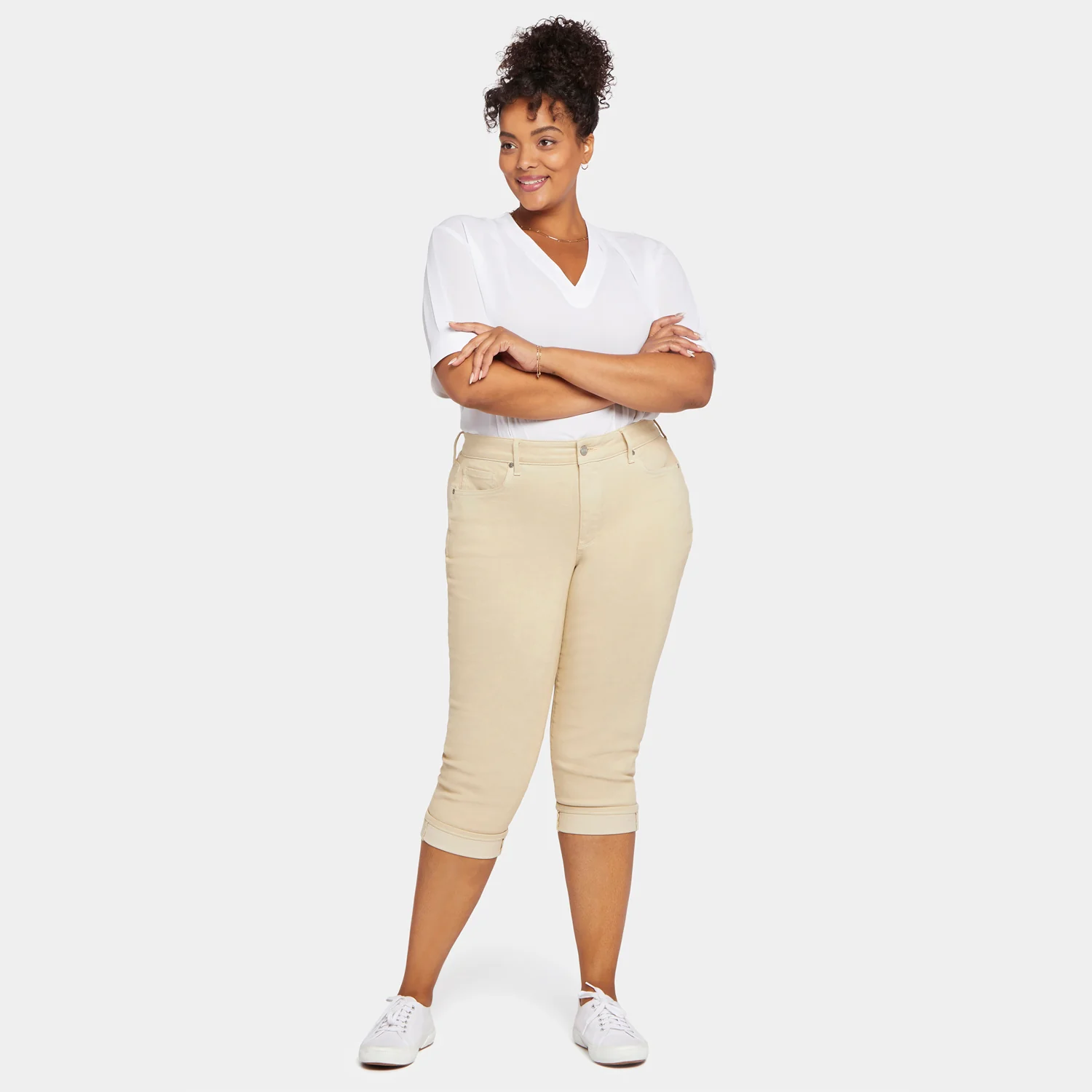 Marilyn Straight Crop Jeans In Plus Size - Butter - Image 7
