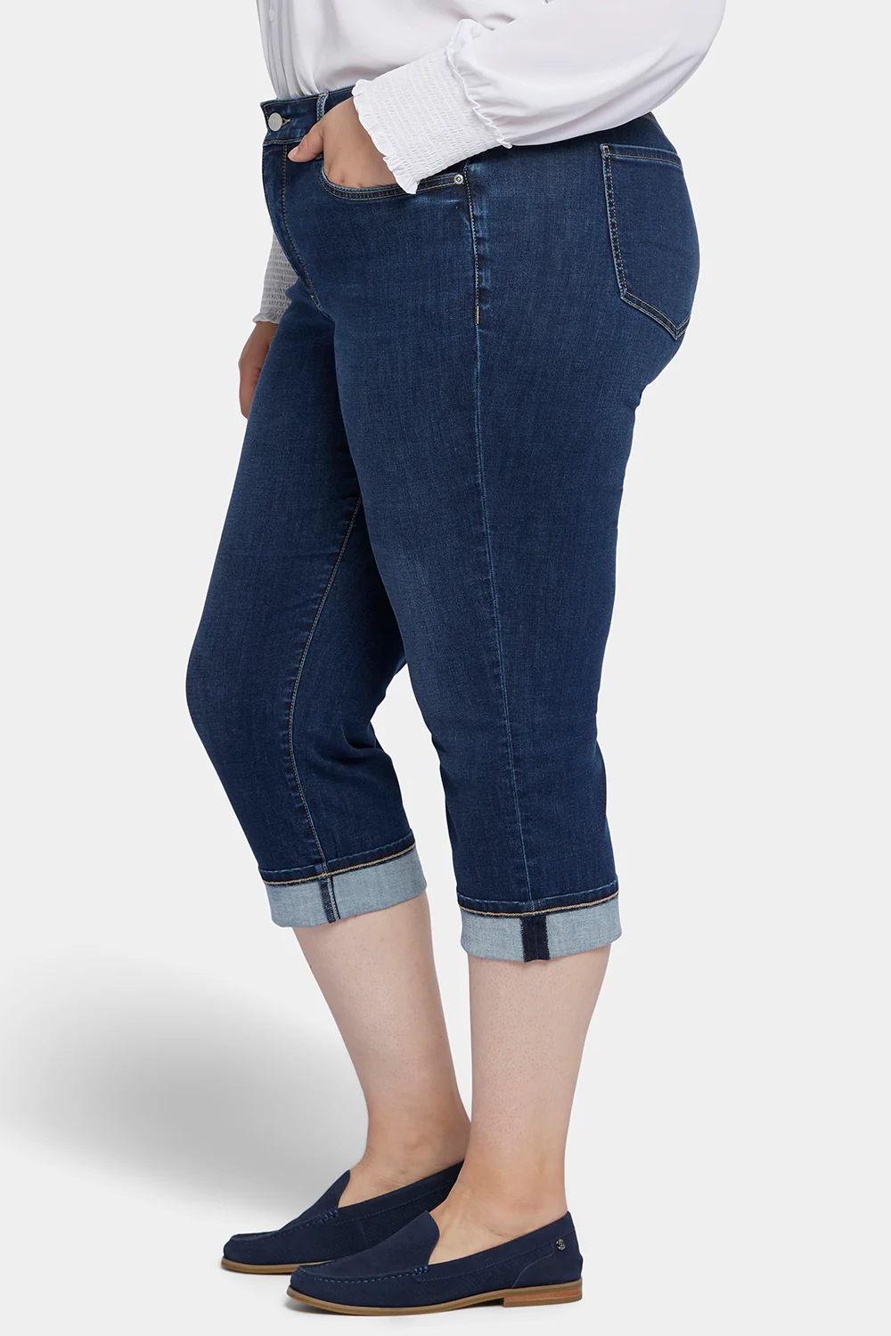 Marilyn Straight Crop Jeans In Plus Size - Cambridge - Image 3