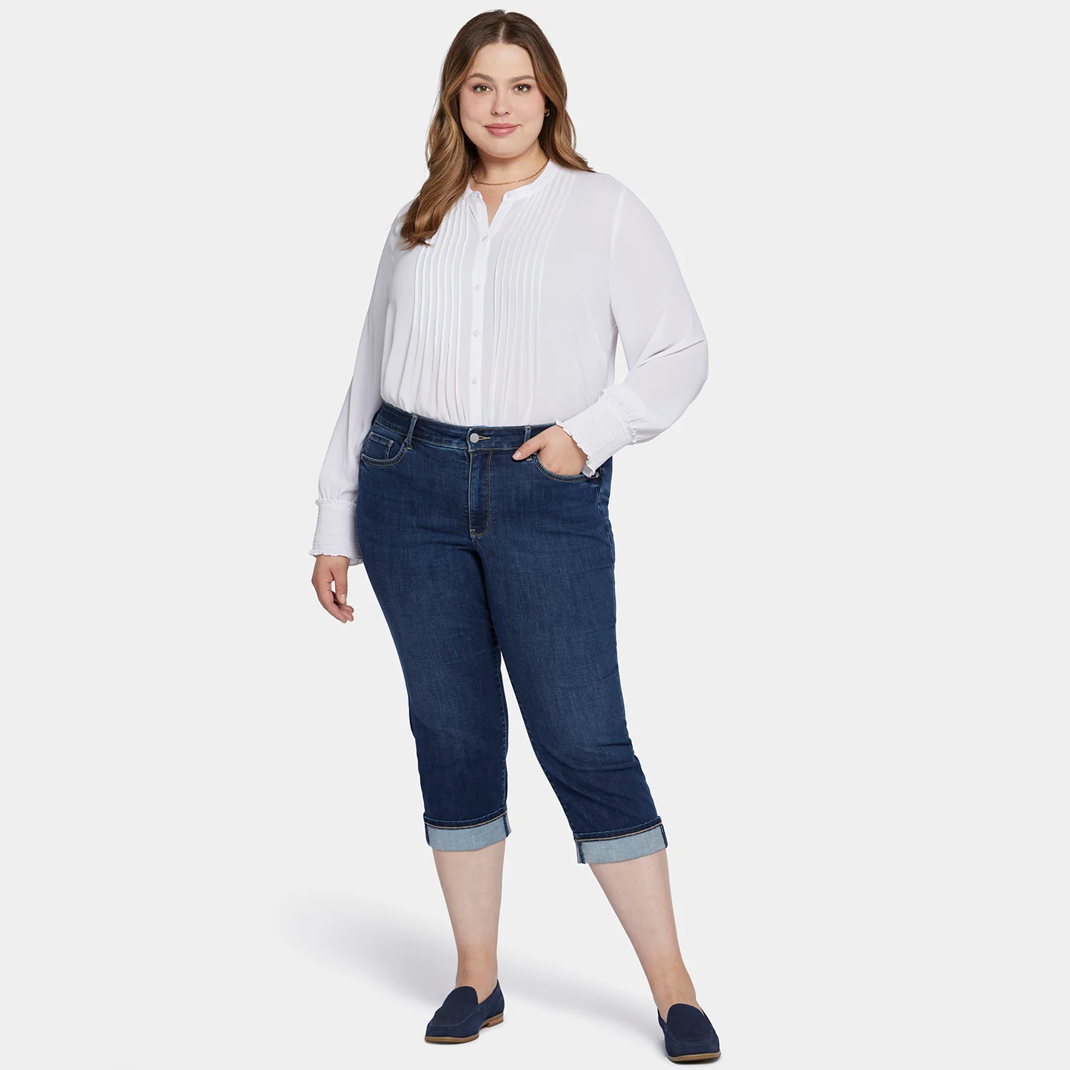 Marilyn Straight Crop Jeans In Plus Size - Cambridge - Image 7