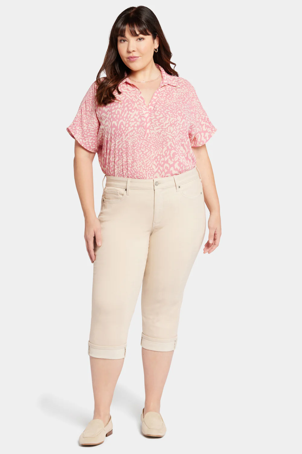 Marilyn Straight Crop Jeans In Plus Size - Feather - Image 4