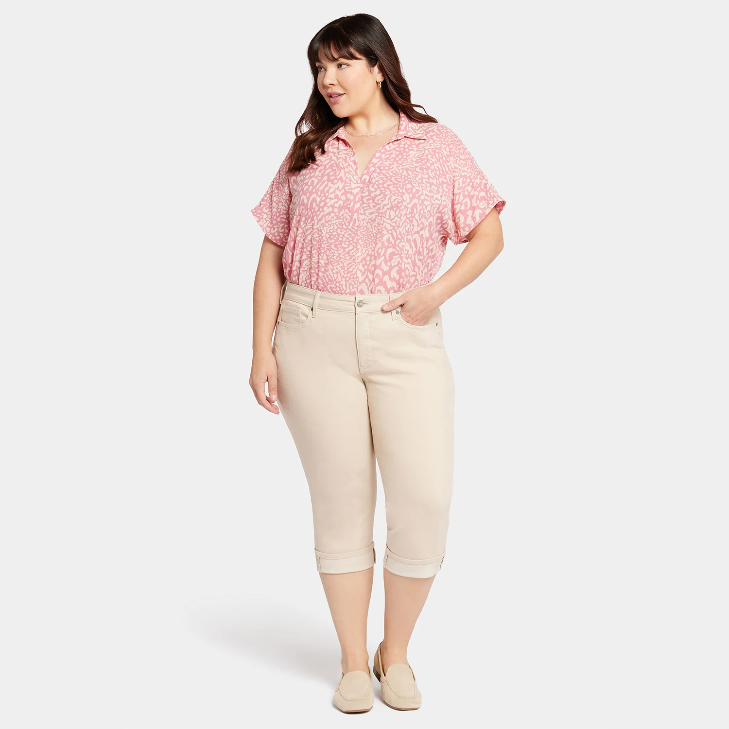 Marilyn Straight Crop Jeans In Plus Size - Feather - Image 7
