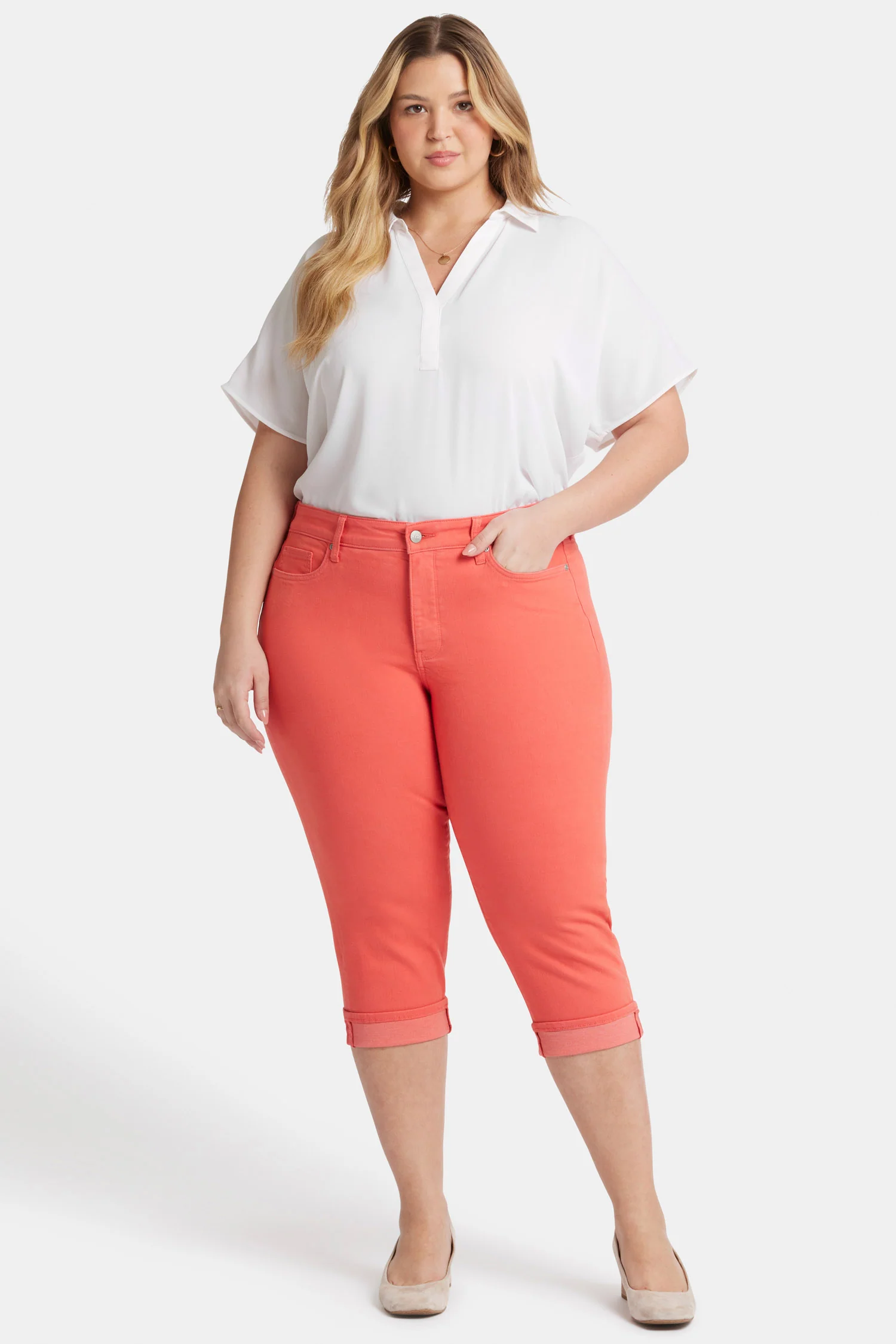 Marilyn Straight Crop Jeans In Plus Size - Fruit Punch - Image 4
