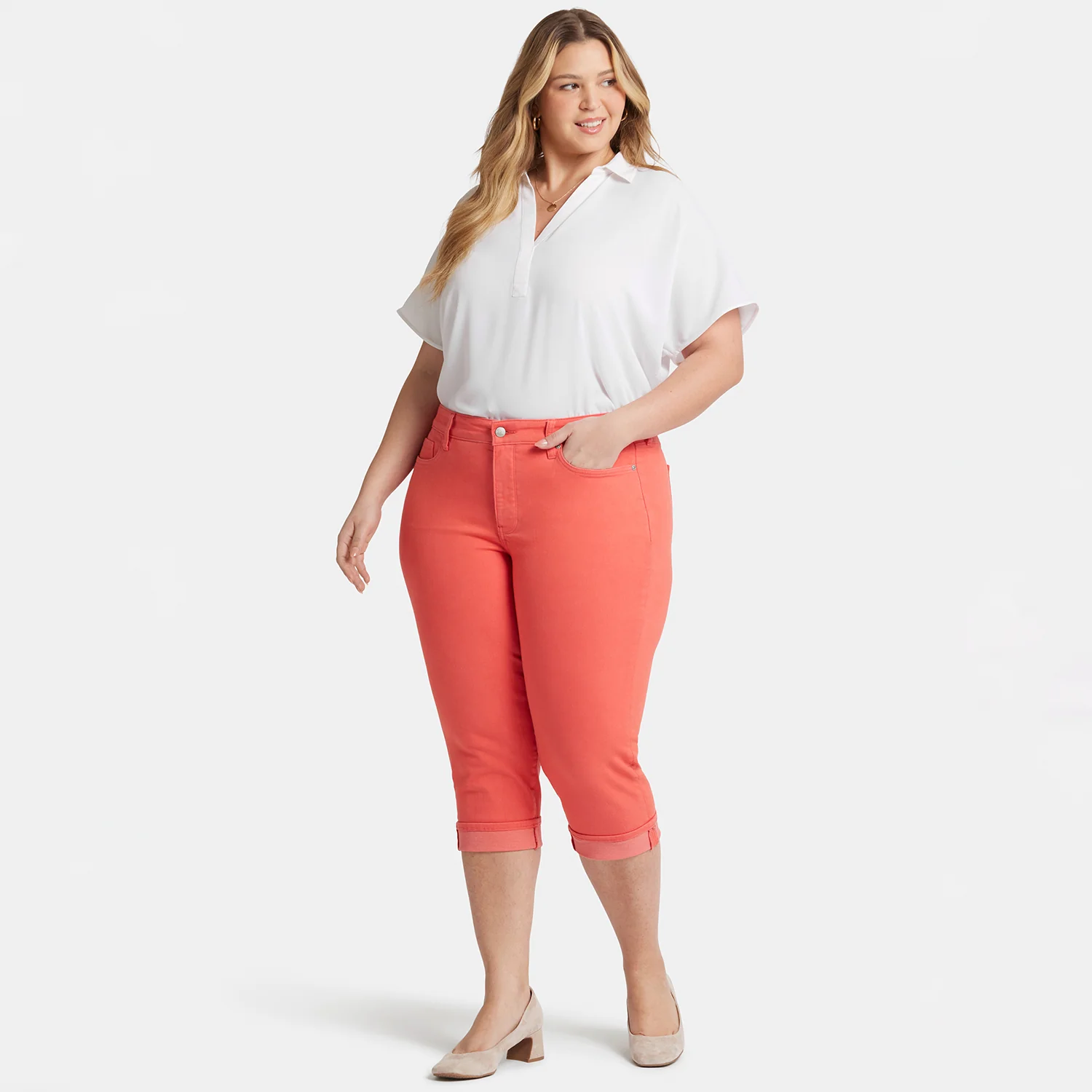 Marilyn Straight Crop Jeans In Plus Size - Fruit Punch - Image 7