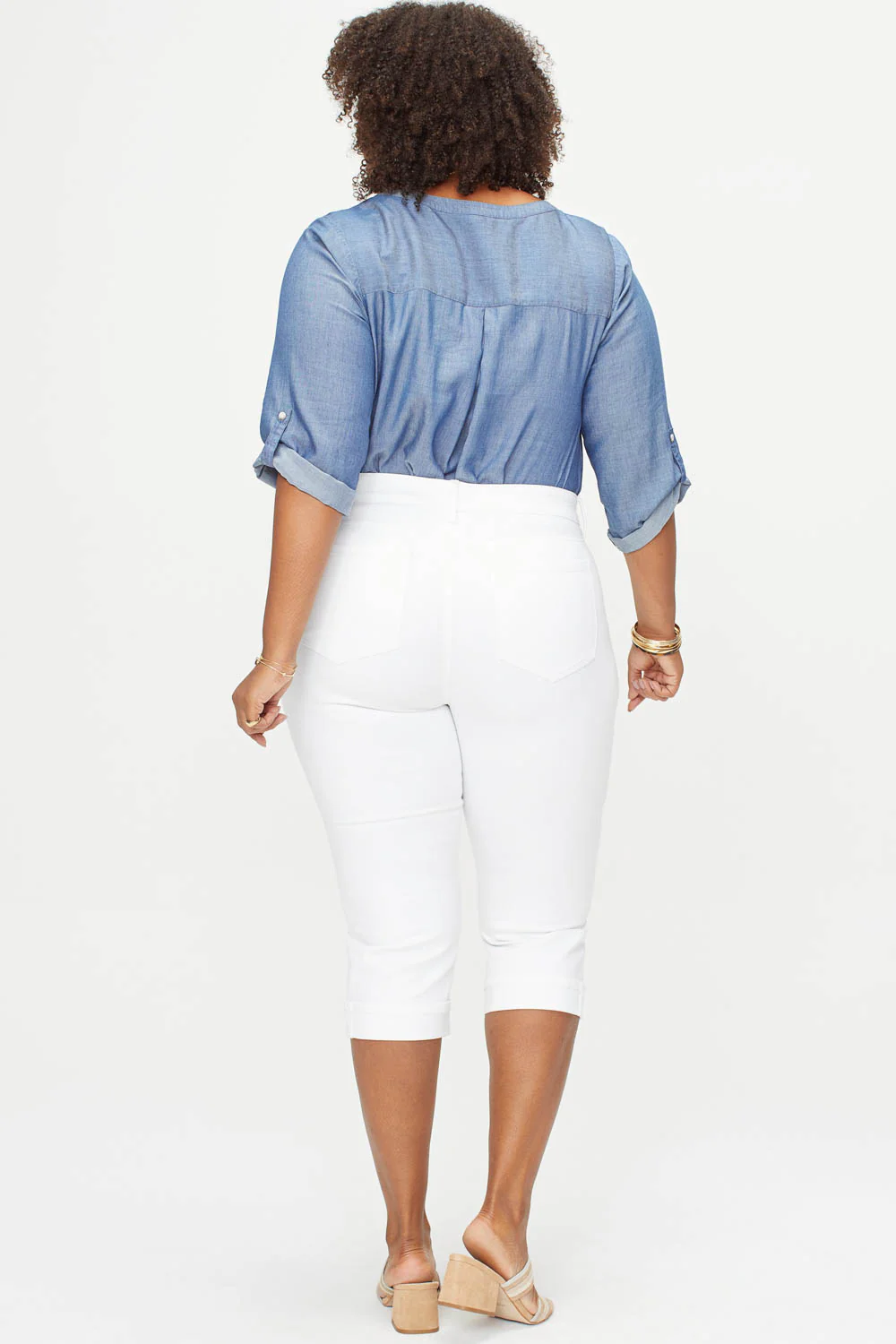 Marilyn Straight Crop Jeans In Plus Size - Optic White - Image 6