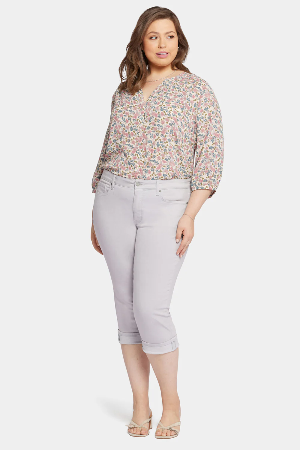 Marilyn Straight Crop Jeans In Plus Size - Pearl Grey - Image 4