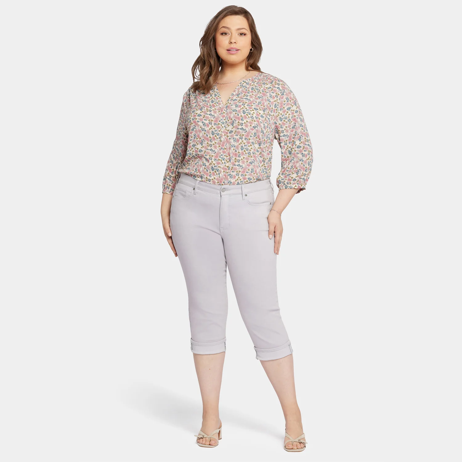 Marilyn Straight Crop Jeans In Plus Size - Pearl Grey - Image 7