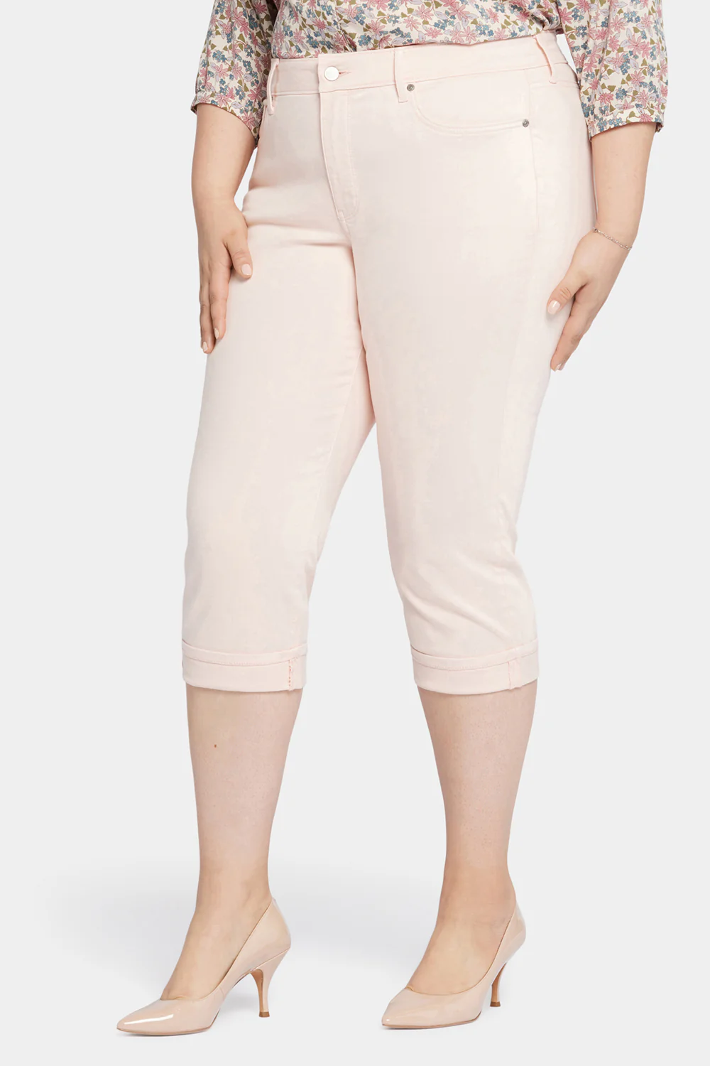 Marilyn Straight Crop Jeans In Plus Size - Pink Dusk - Image 3