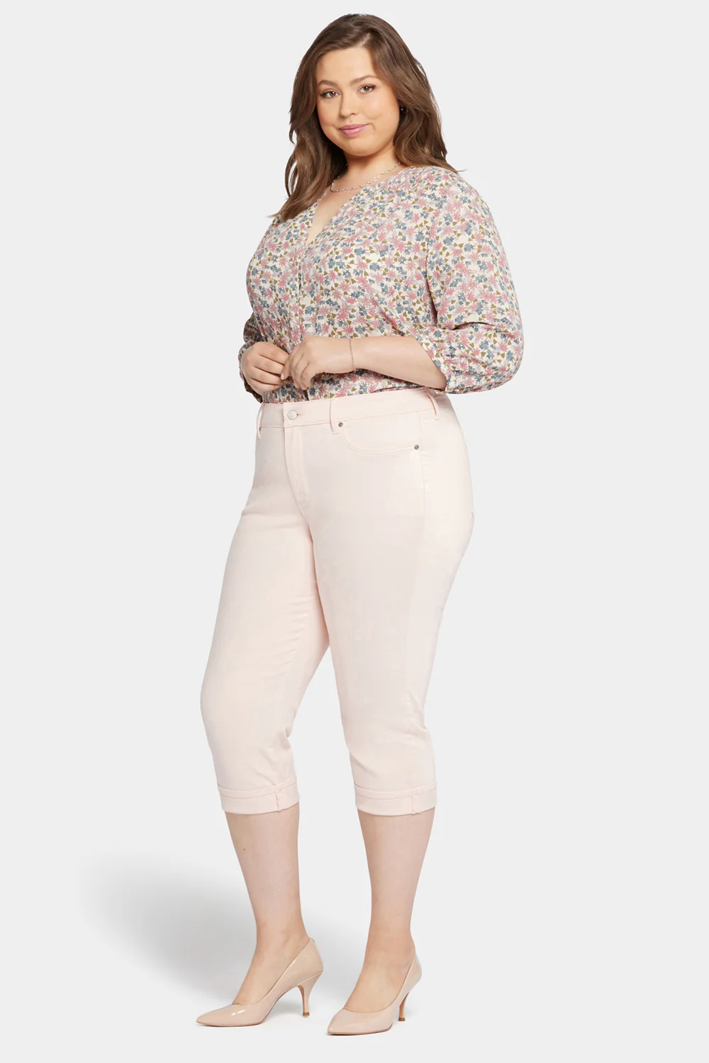Marilyn Straight Crop Jeans In Plus Size - Pink Dusk - Image 5