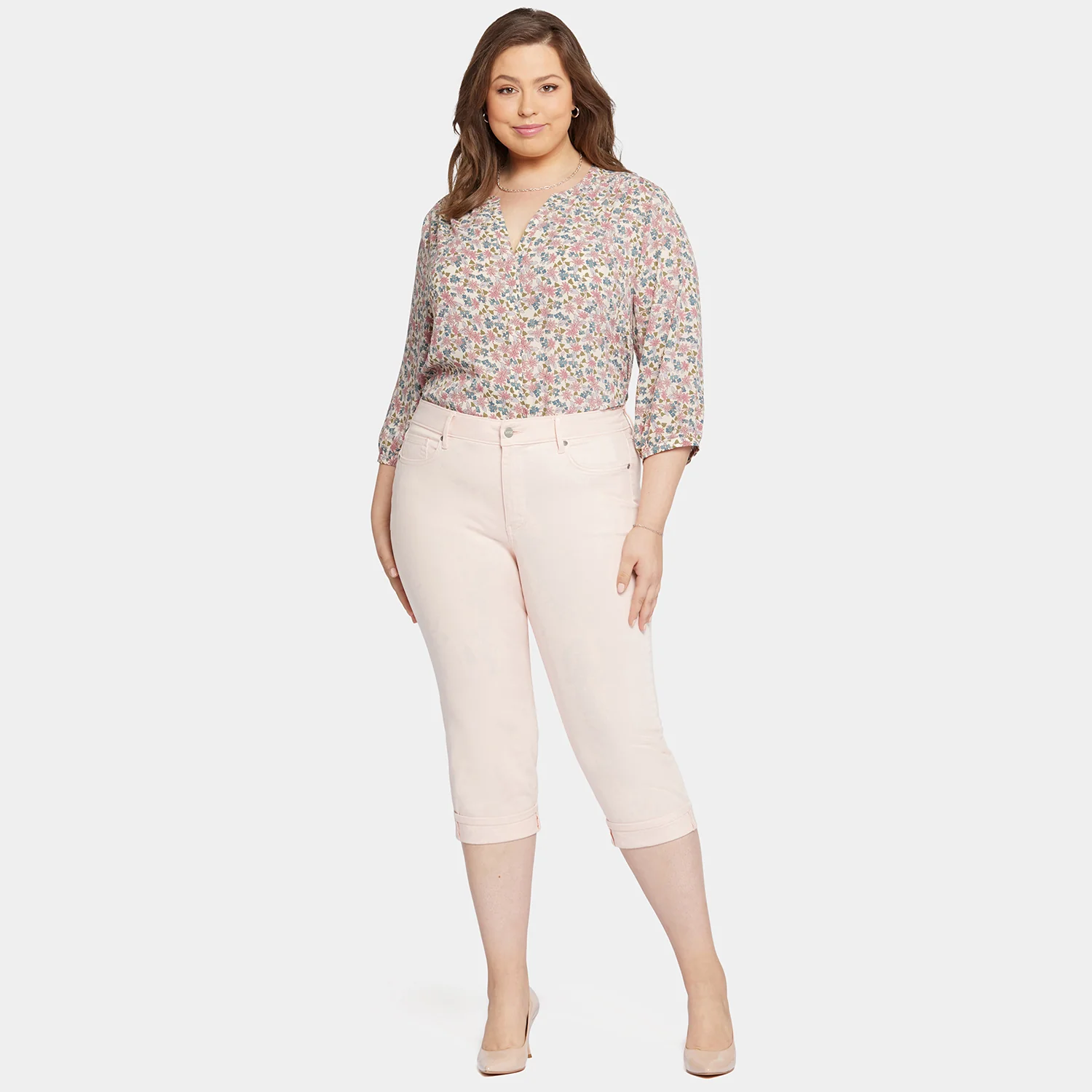 Marilyn Straight Crop Jeans In Plus Size - Pink Dusk - Image 7