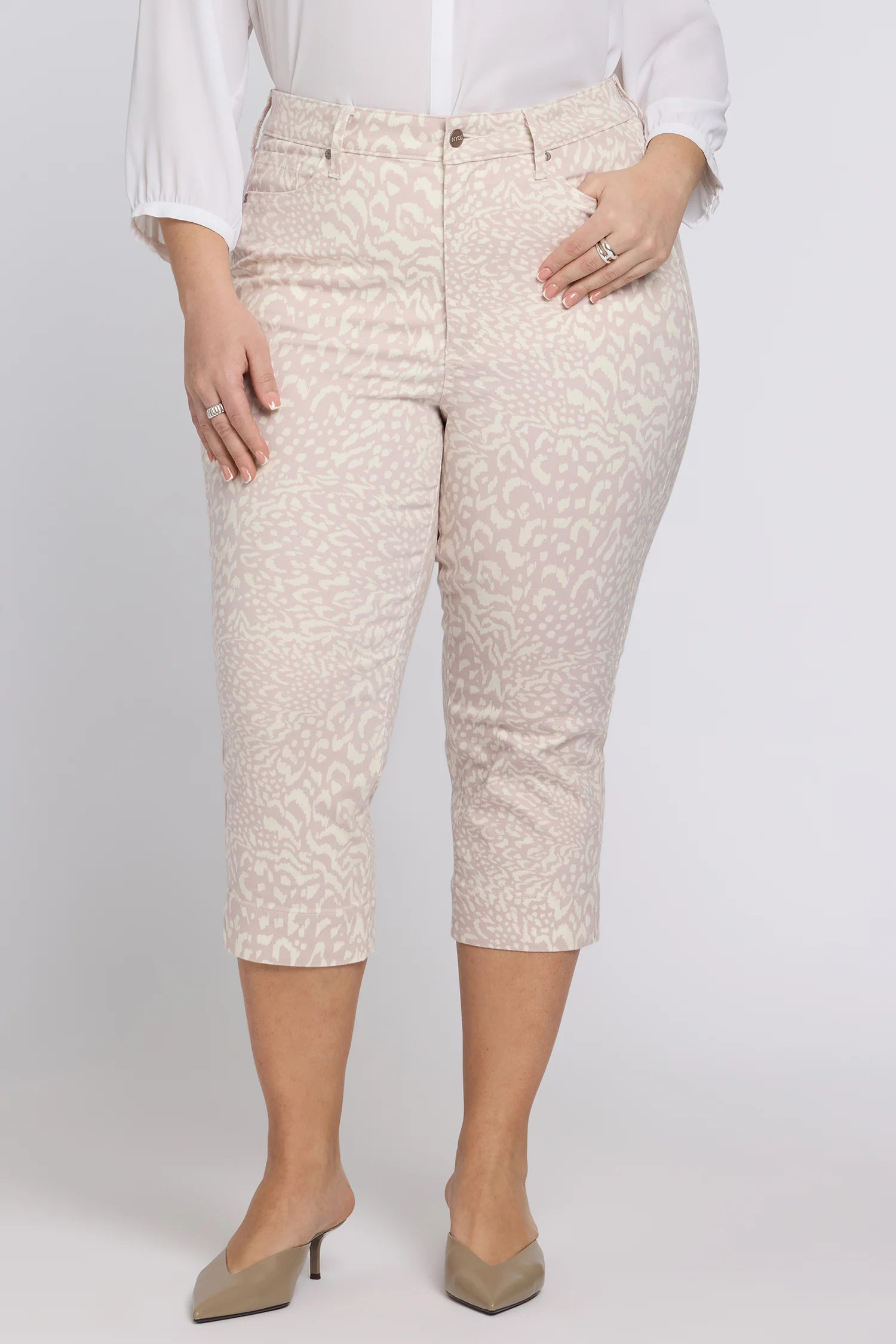 Marilyn Straight Crop Jeans In Plus Size - Snow Leopard - Image 5
