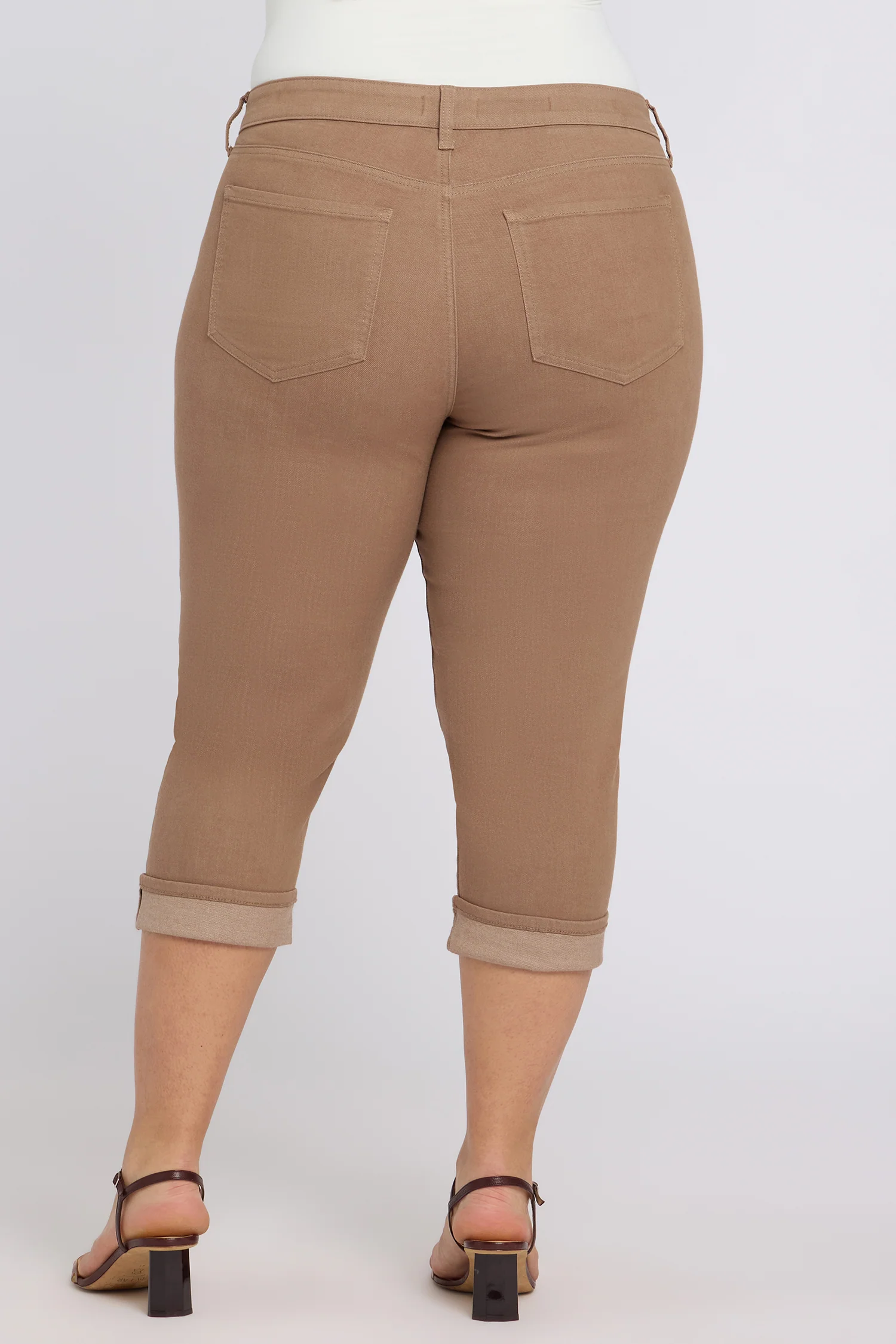 Marilyn Straight Crop Jeans In Plus Size - Toasted Coconut - Image 3