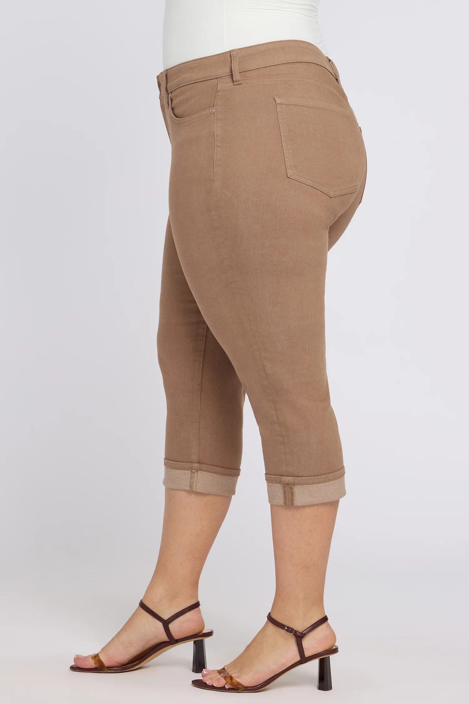 Marilyn Straight Crop Jeans In Plus Size - Toasted Coconut - Image 4