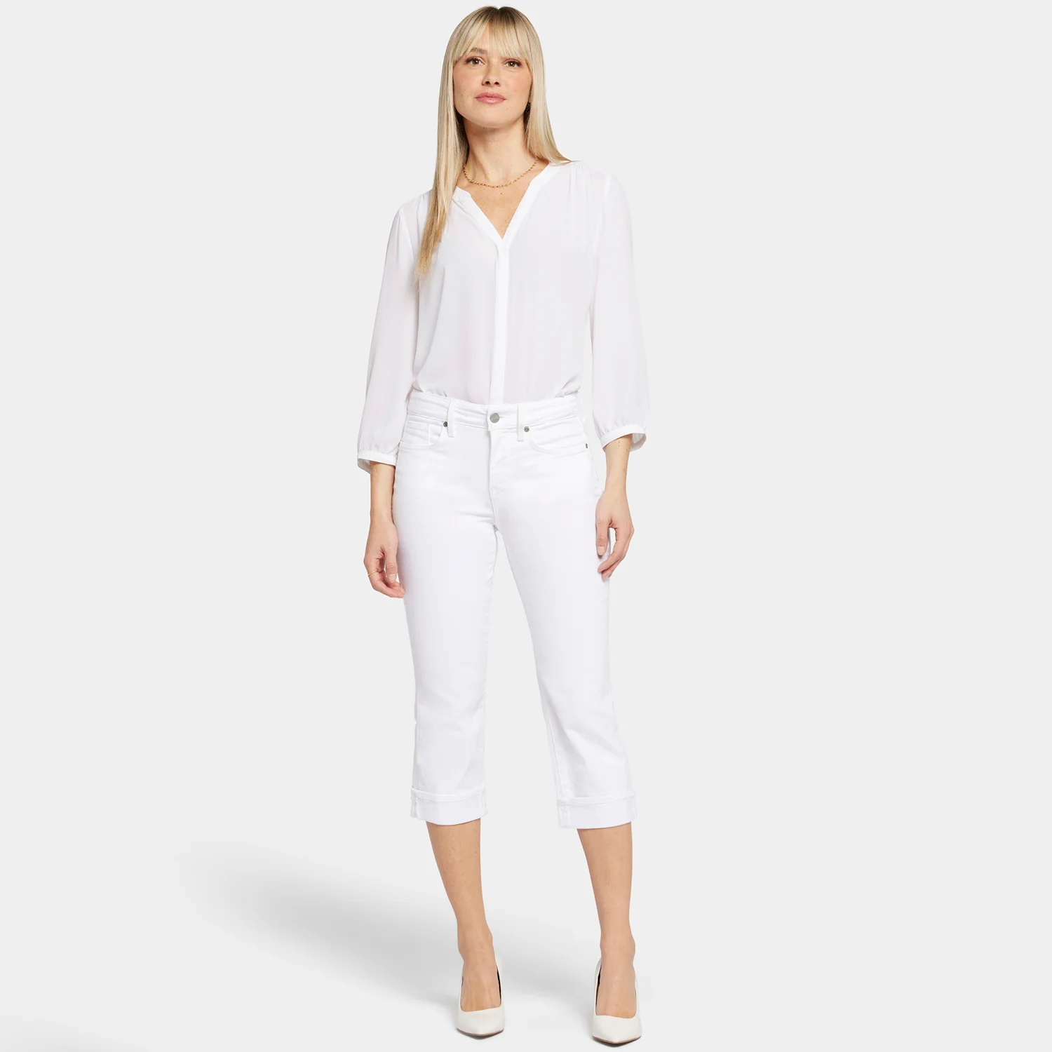 Marilyn Straight Crop Jeans - Optic White - Image 5